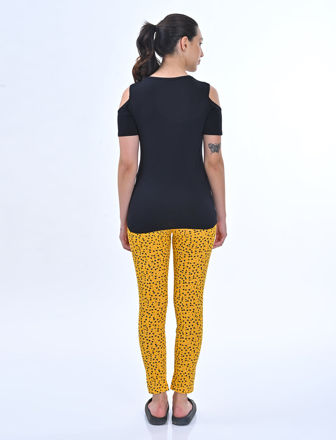 Women’s Cold-Shoulder Graphic Top | 2-Piece Lounge Set