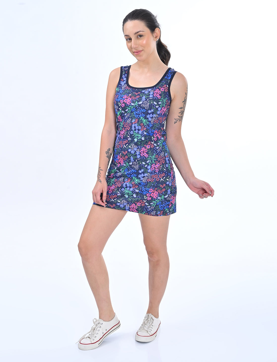Women's Scoop-Neck Floral Slip Lounge Dress