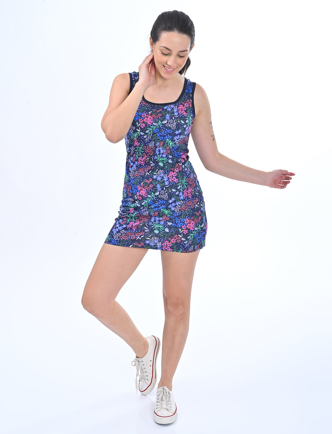 Women's Scoop-Neck Floral Slip Lounge Dress