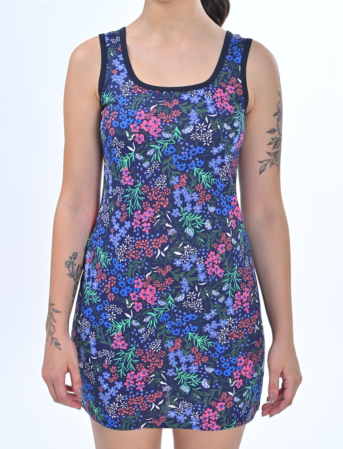 Women's Scoop-Neck Floral Slip Lounge Dress
