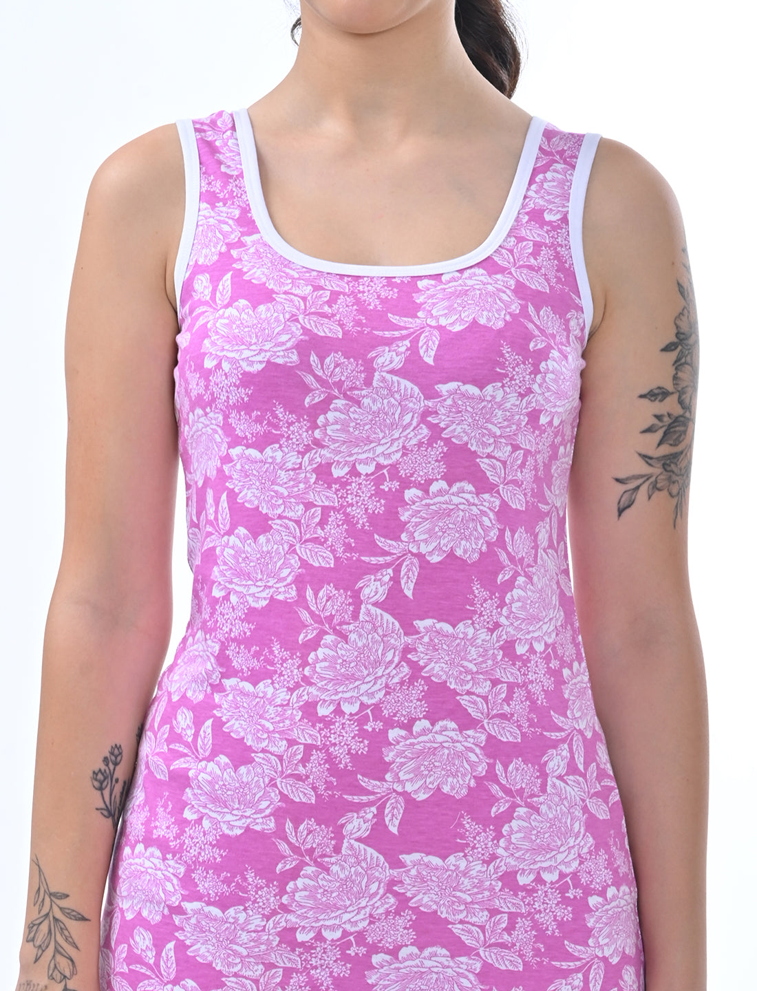 Women's Scoop-Neck Floral Slip Lounge Dress