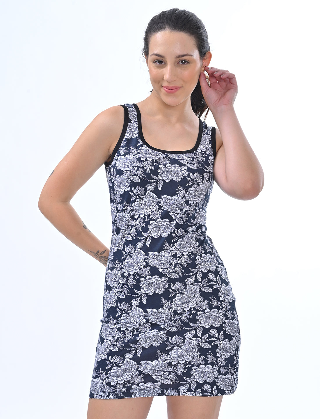 Women's Scoop-Neck Floral Slip Lounge Dress