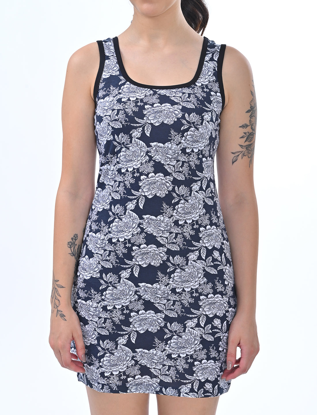 Women's Scoop-Neck Floral Slip Lounge Dress