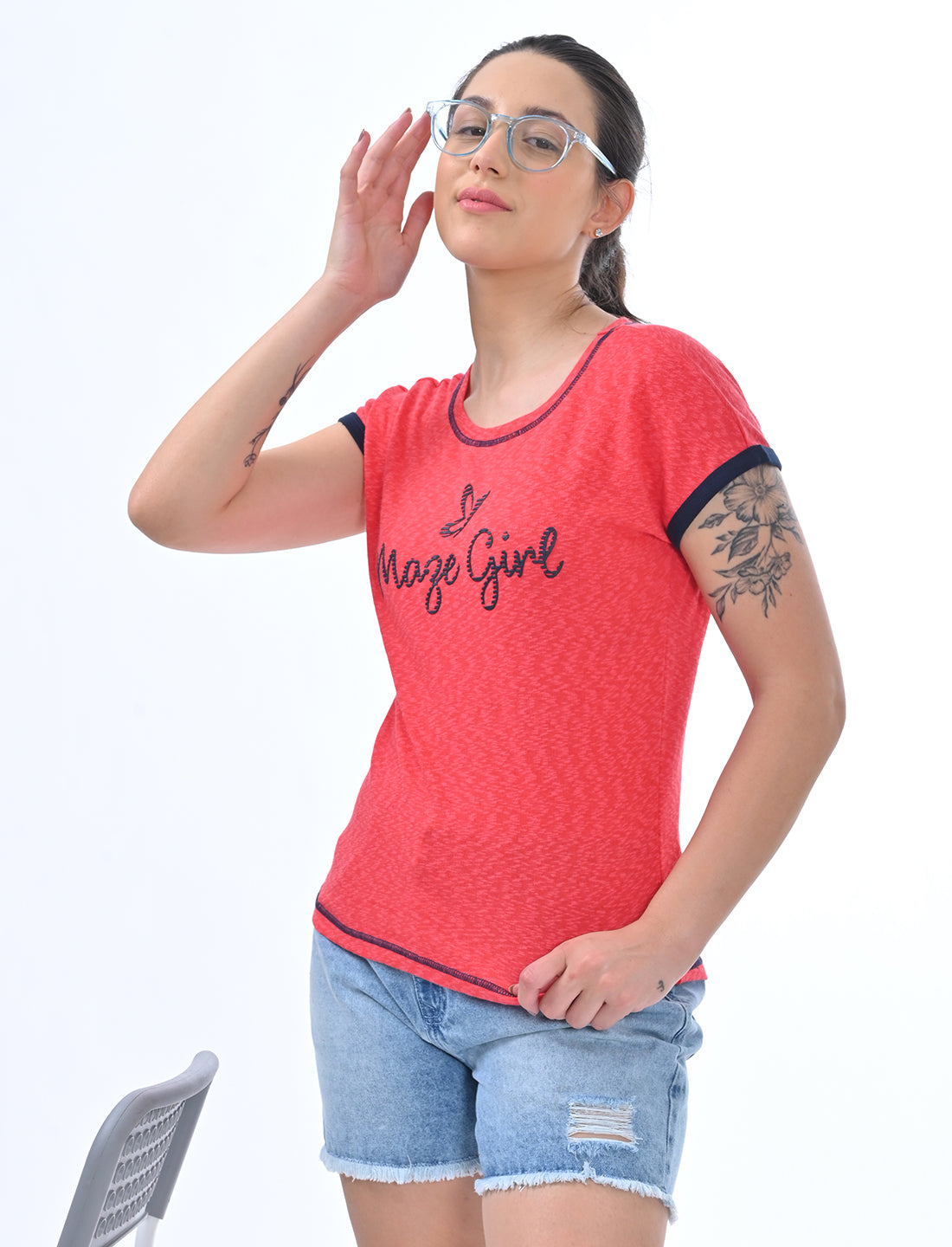 Chic Ringer-Style Short Sleeve Casual Top