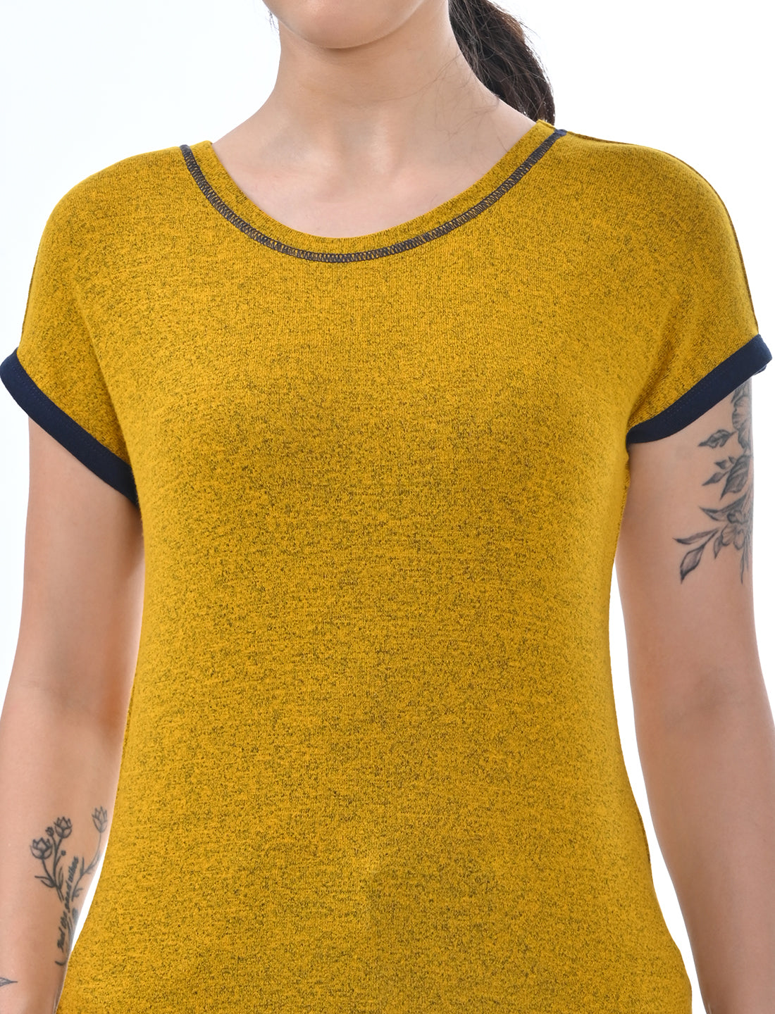 Chic Ringer-Style Short Sleeve Casual Top