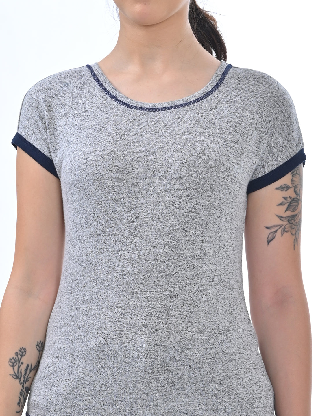 Chic Ringer-Style Short Sleeve Casual Top