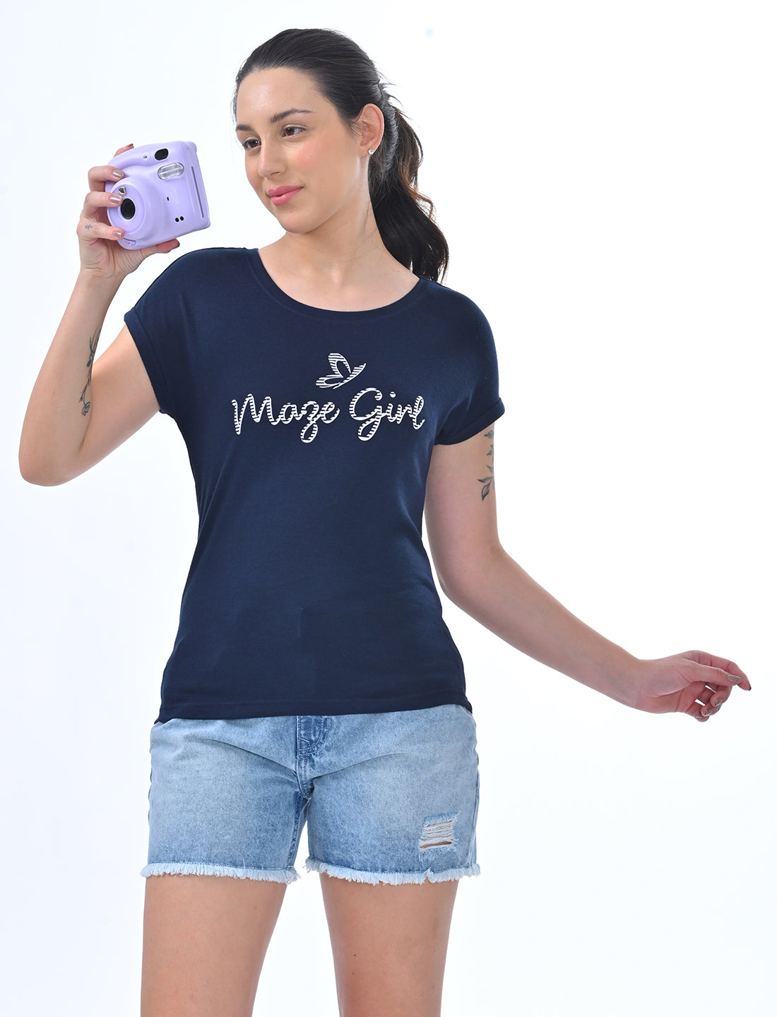 Chic Ringer-Style Short Sleeve Casual Top