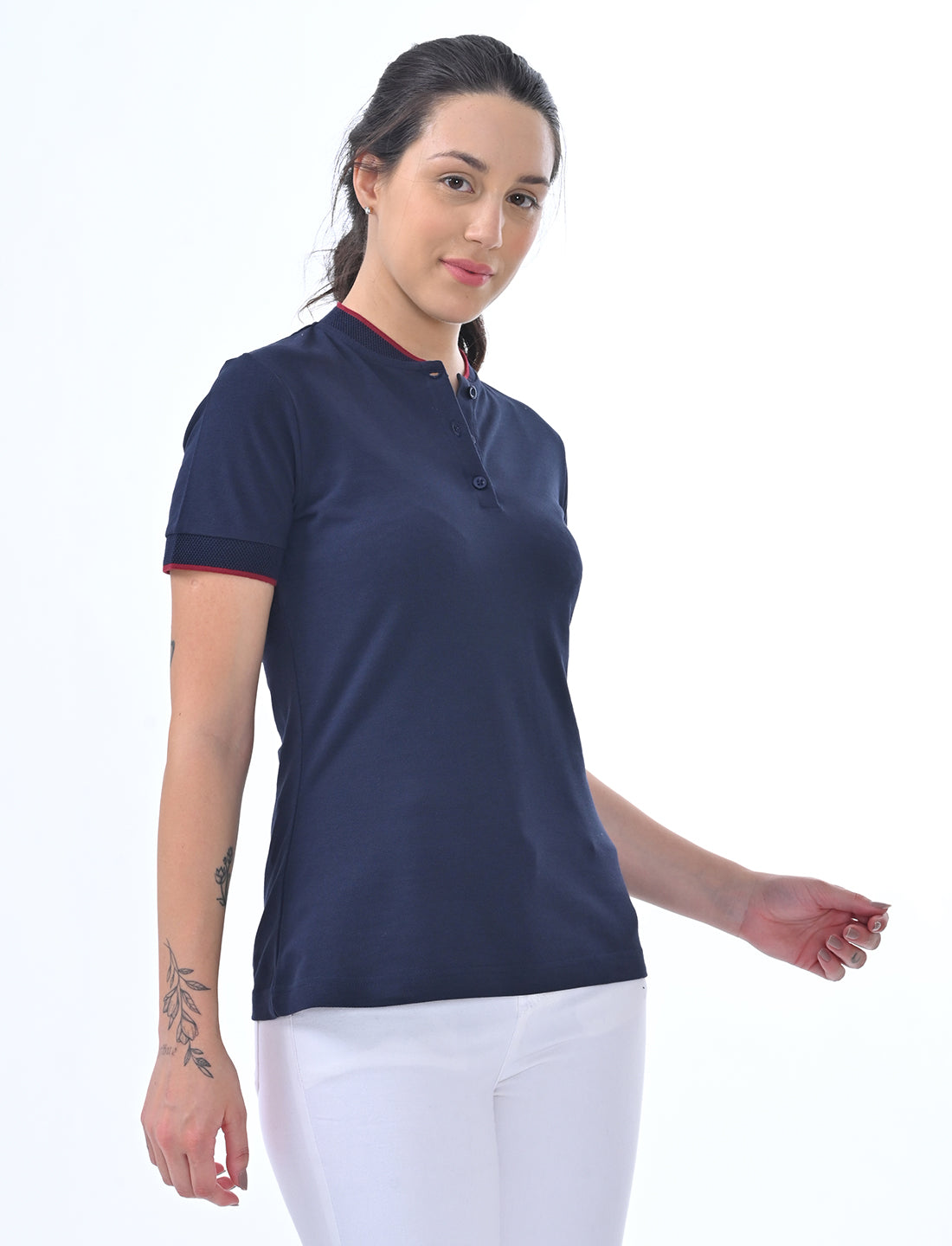Women's Premium Henley Polo T-Shirt