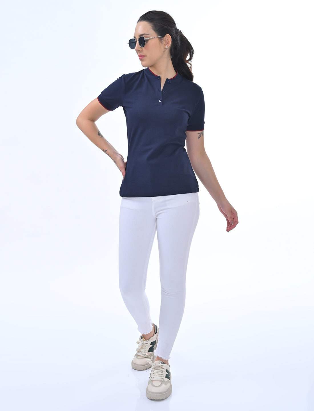 Women's Premium Henley Polo T-Shirt
