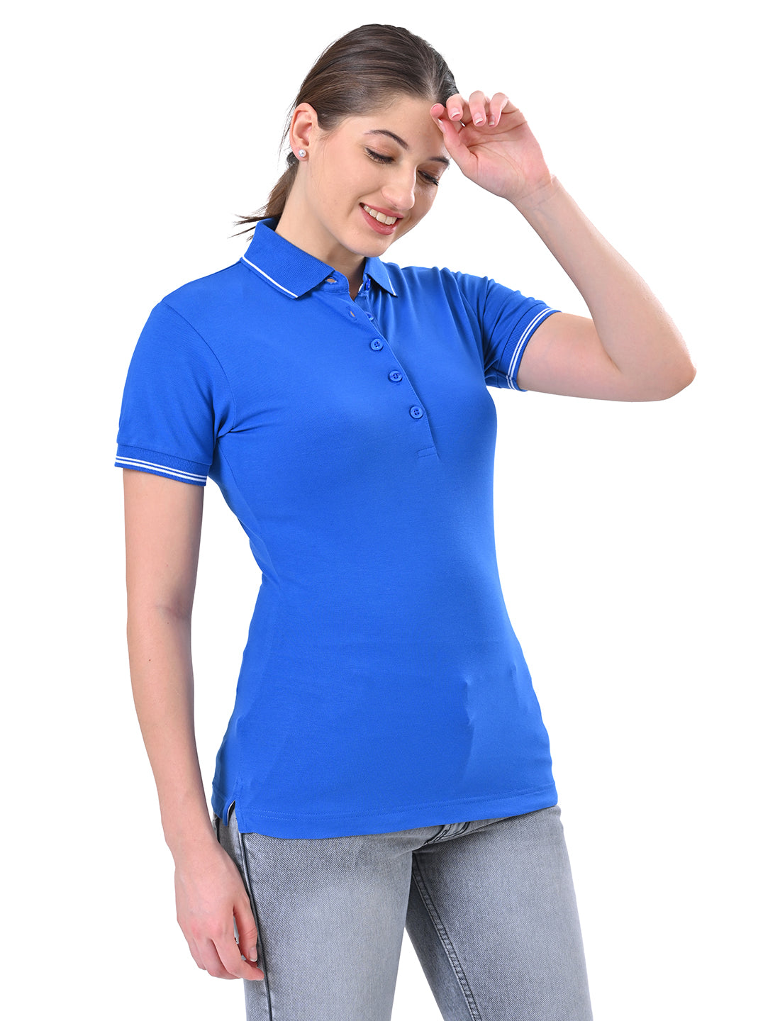 Women's Classic Black Tipped Polo T-Shirt