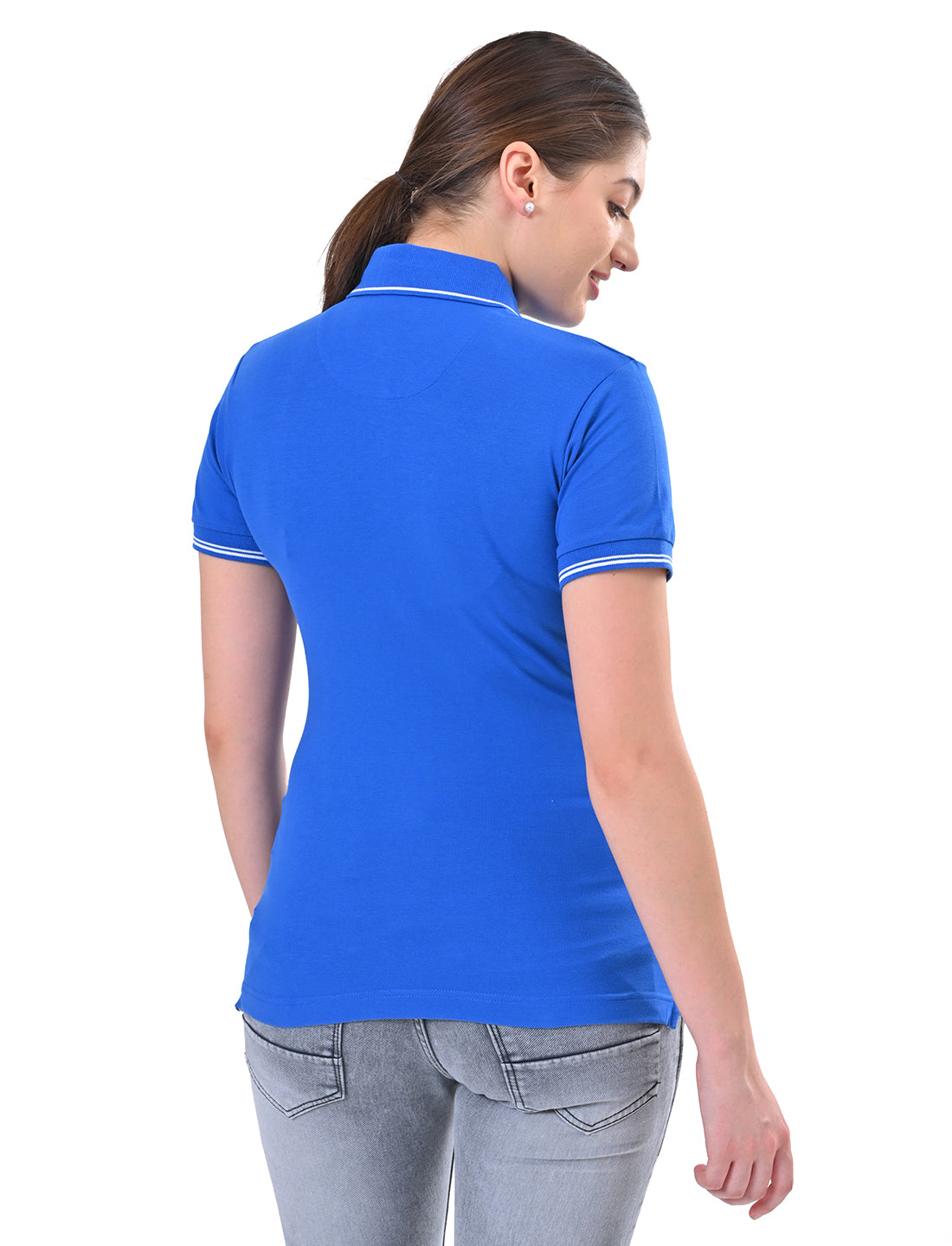 Women's Classic Black Tipped Polo T-Shirt