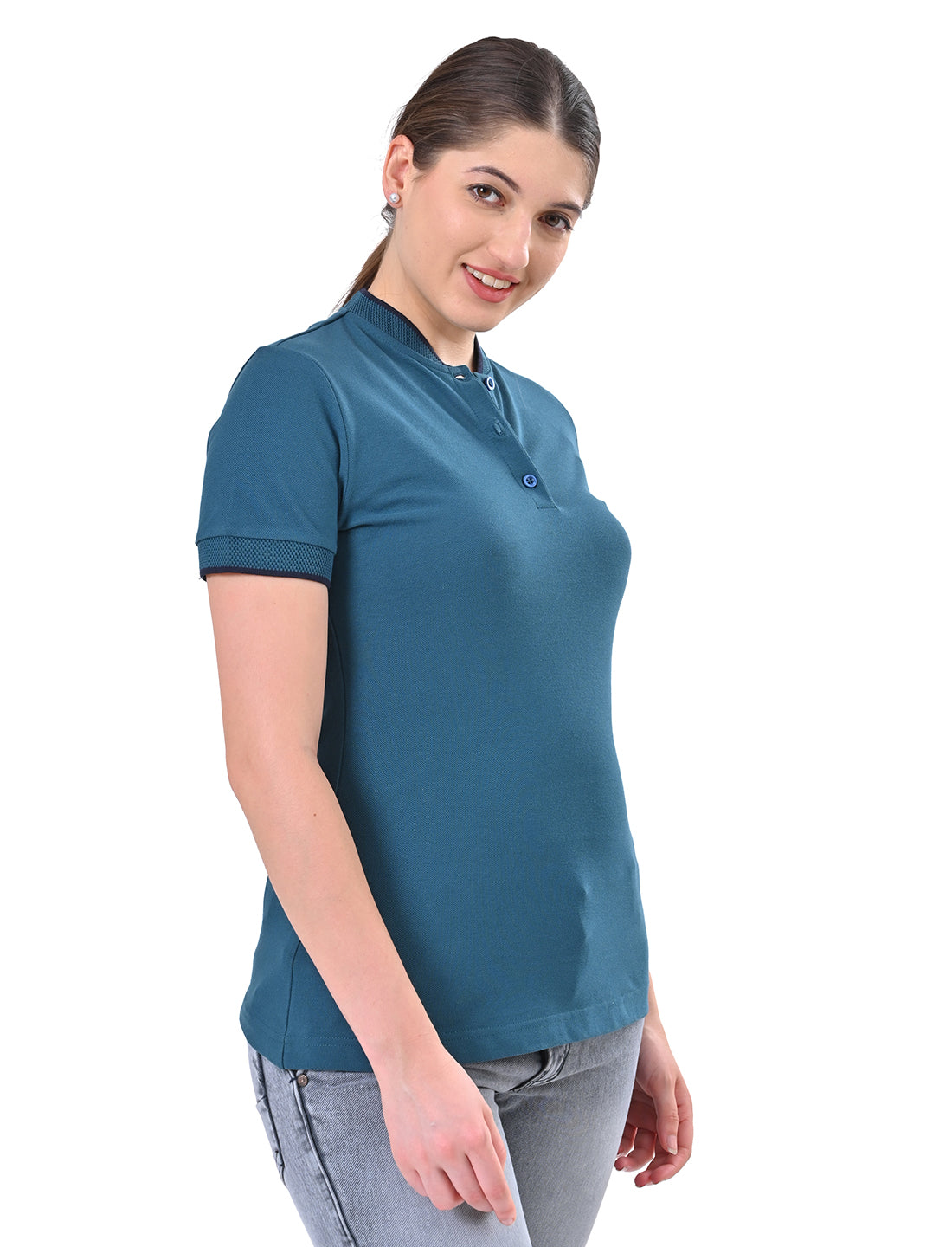 Women's Premium Henley Polo T-Shirt