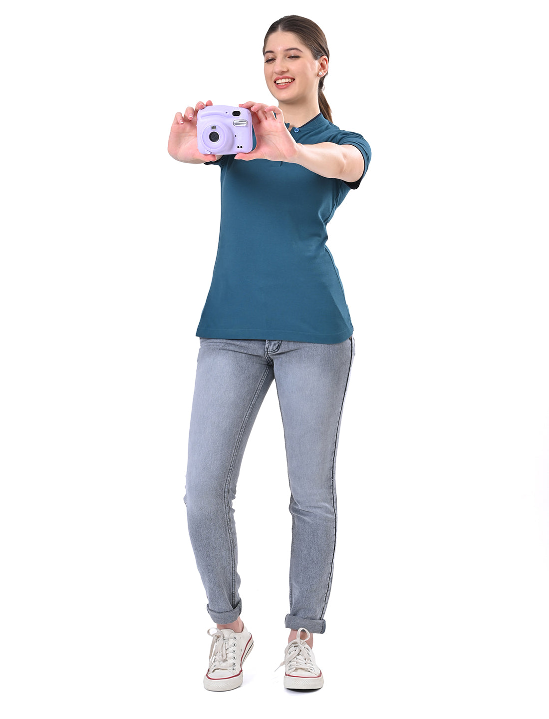 Women's Premium Henley Polo T-Shirt