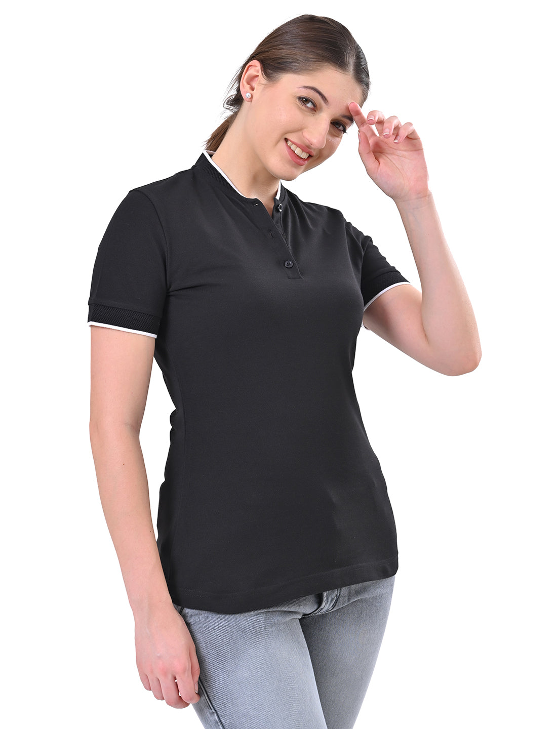 Women's Premium Henley Polo T-Shirt