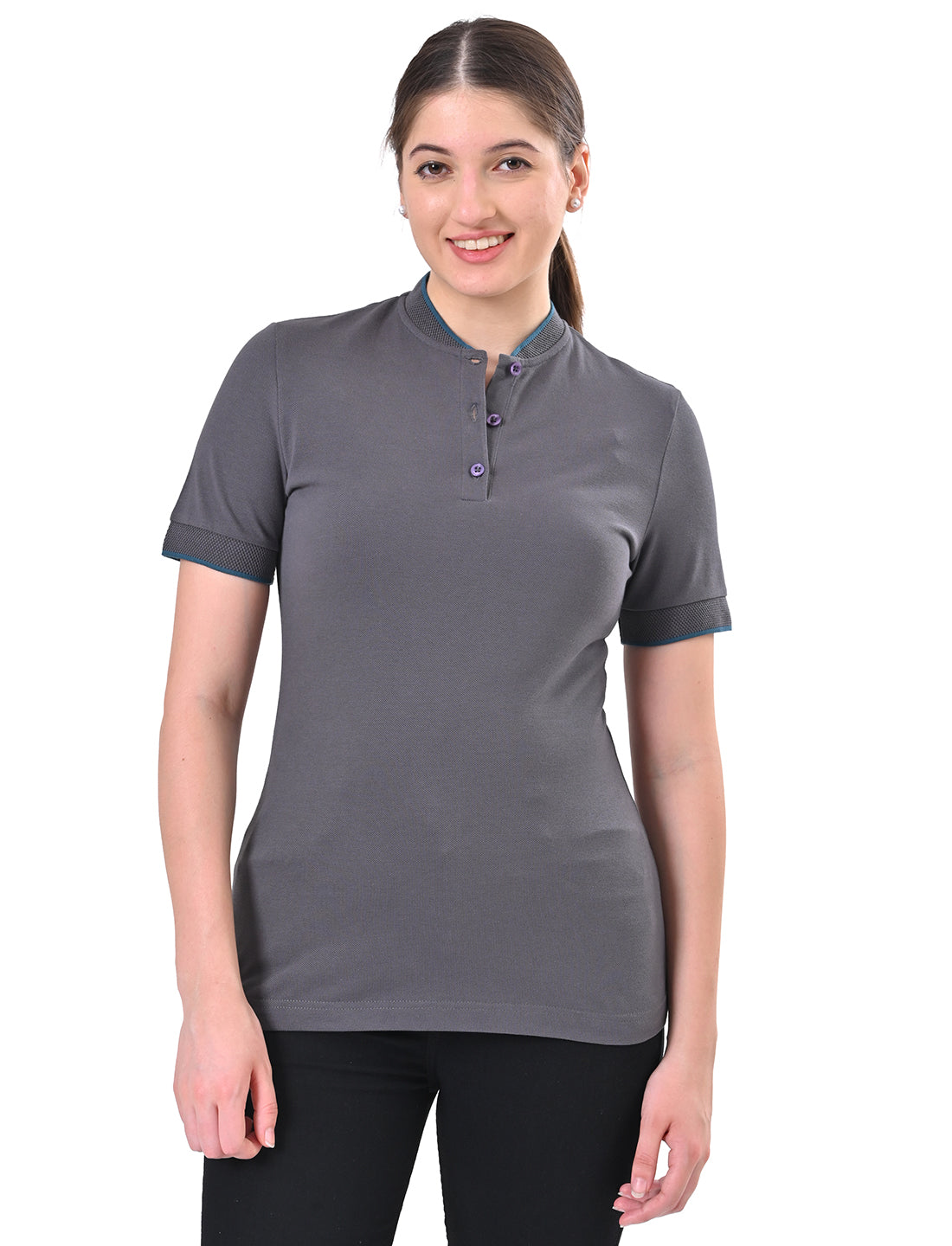 Women's Premium Henley Polo T-Shirt