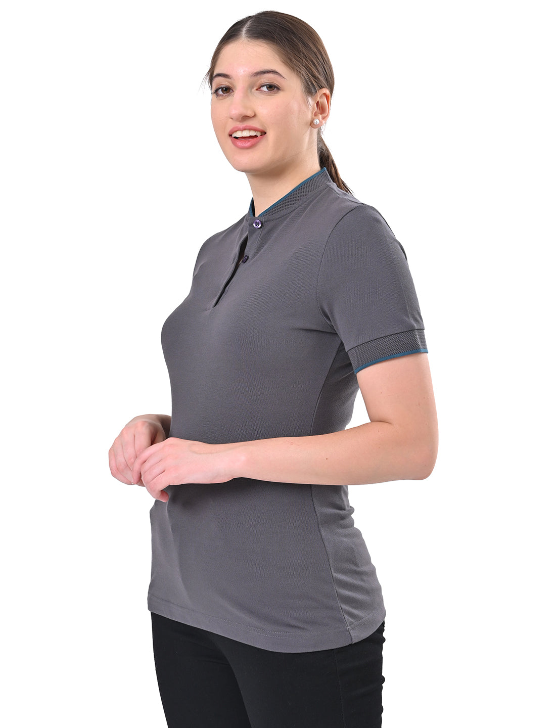 Women's Premium Henley Polo T-Shirt