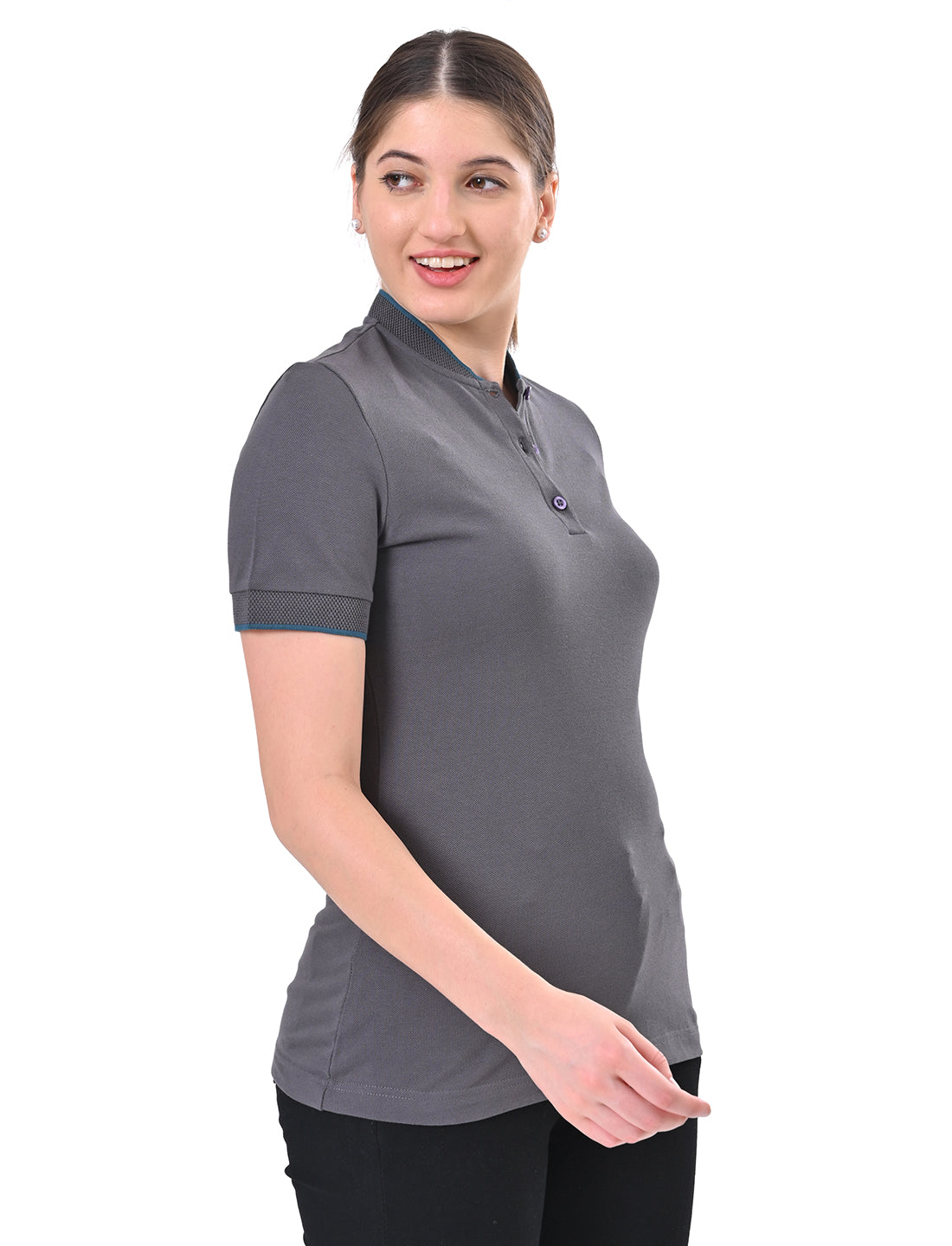 Women's Premium Henley Polo T-Shirt