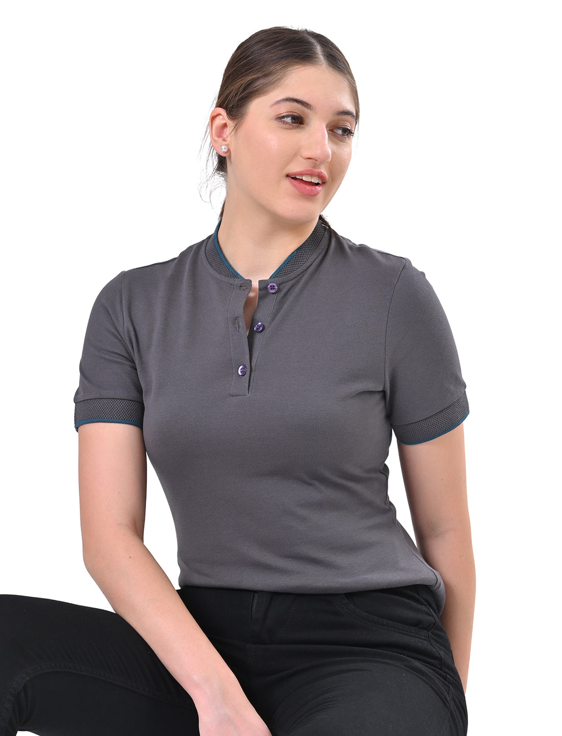 Women's Premium Henley Polo T-Shirt