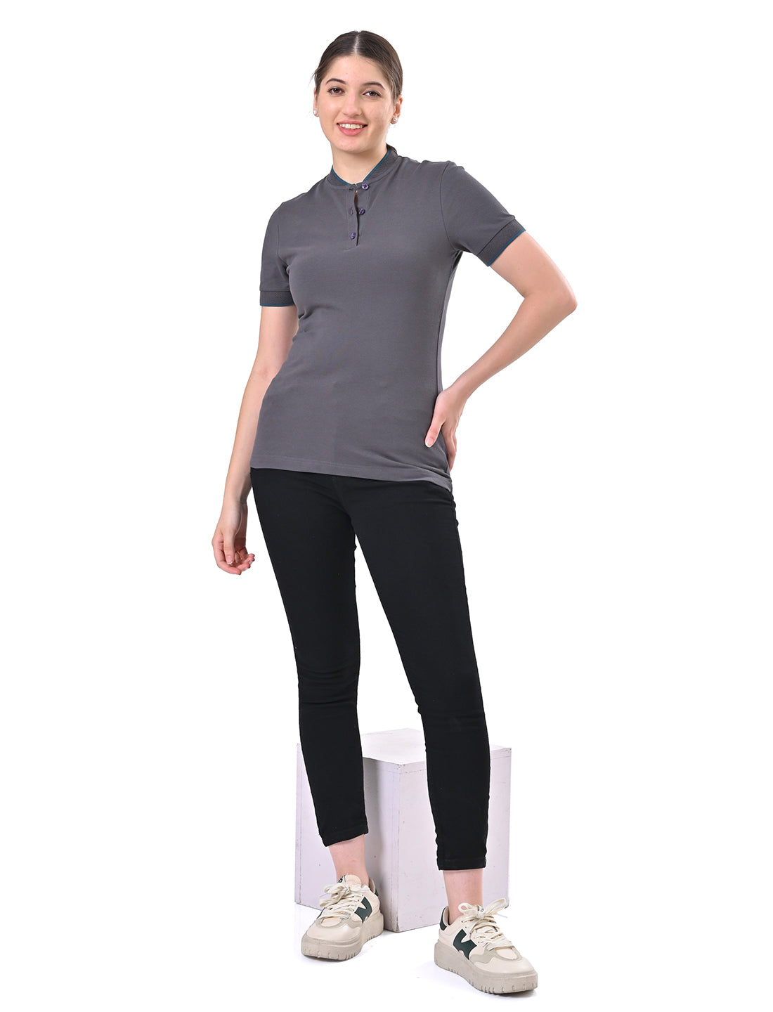 Women's Premium Henley Polo T-Shirt