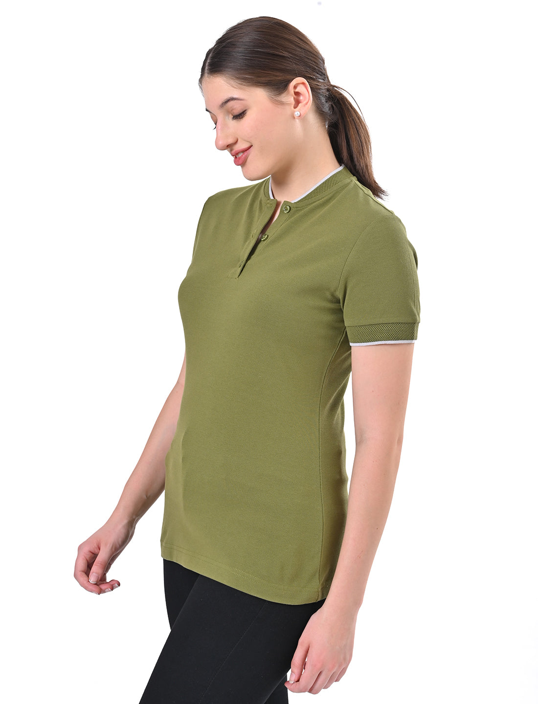 Women's Premium Henley Polo T-Shirt