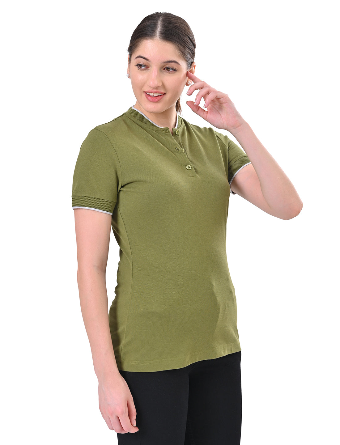 Women's Premium Henley Polo T-Shirt