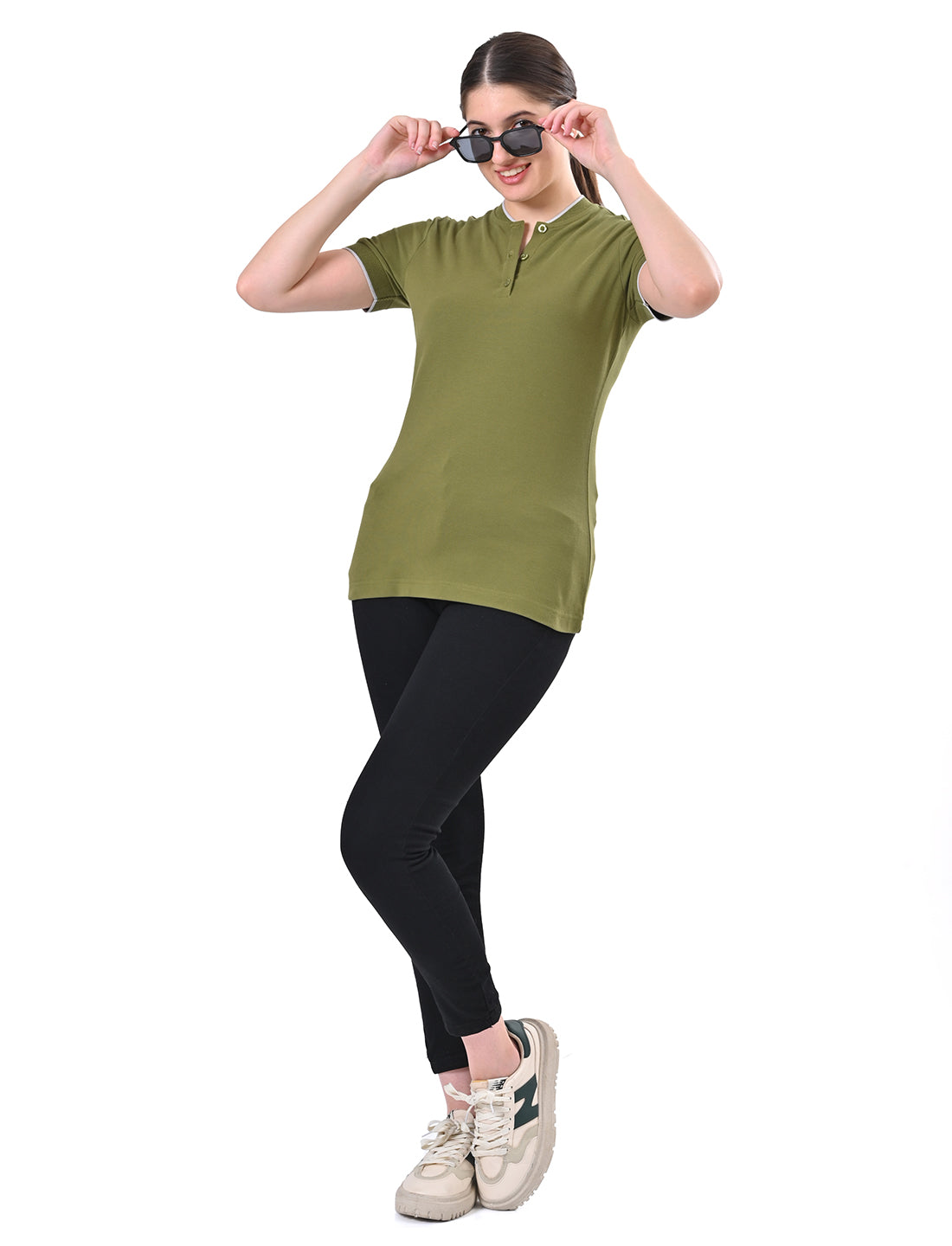 Women's Premium Henley Polo T-Shirt