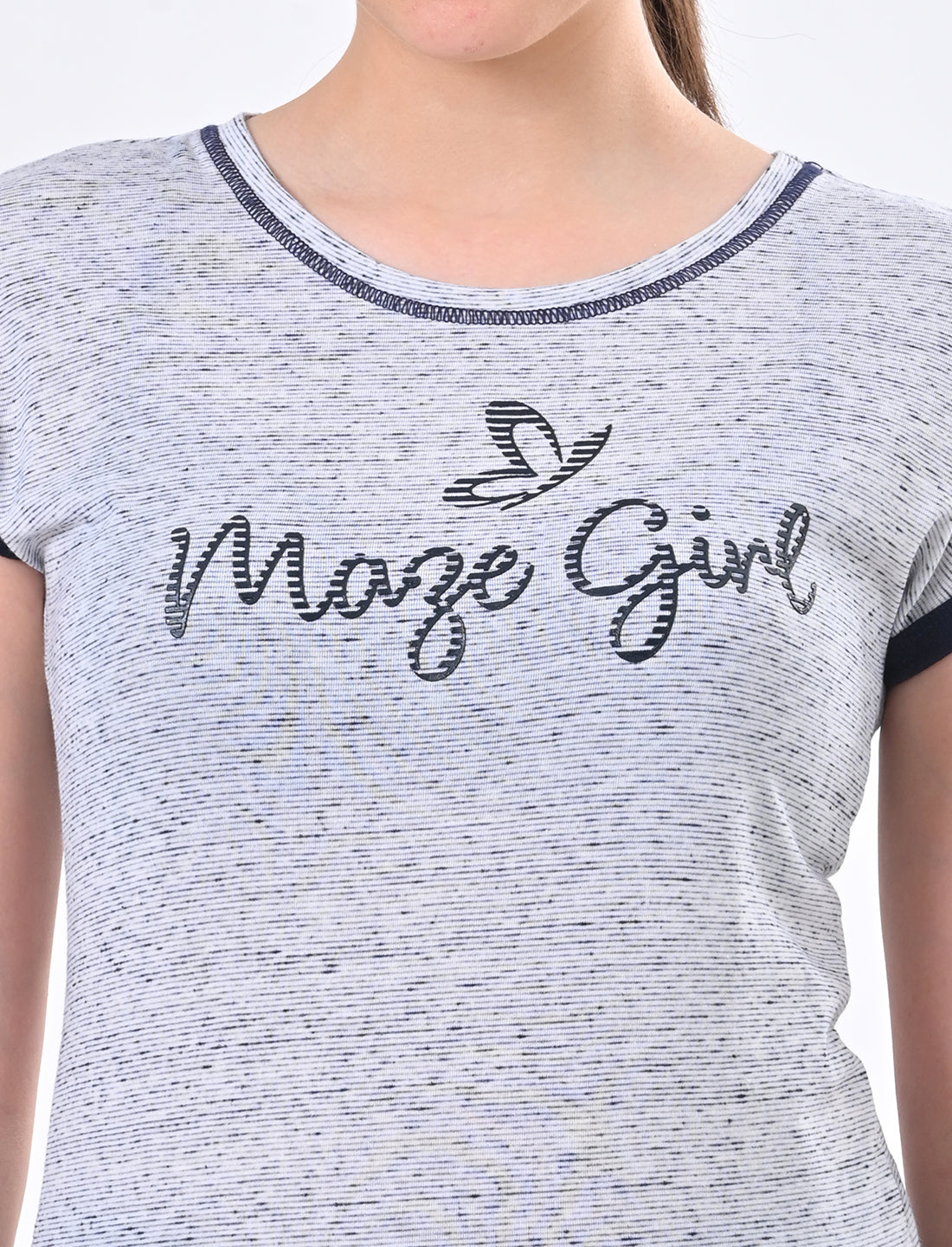 Chic Ringer-Style Short Sleeve Casual Top