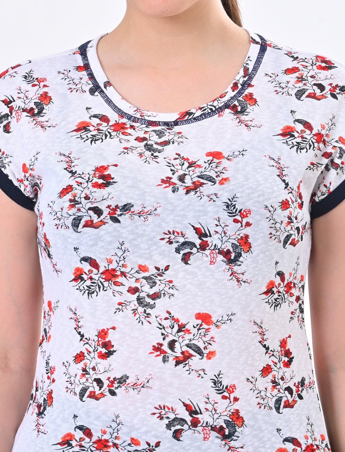 Chic Ringer-Style Short Sleeve Casual Top