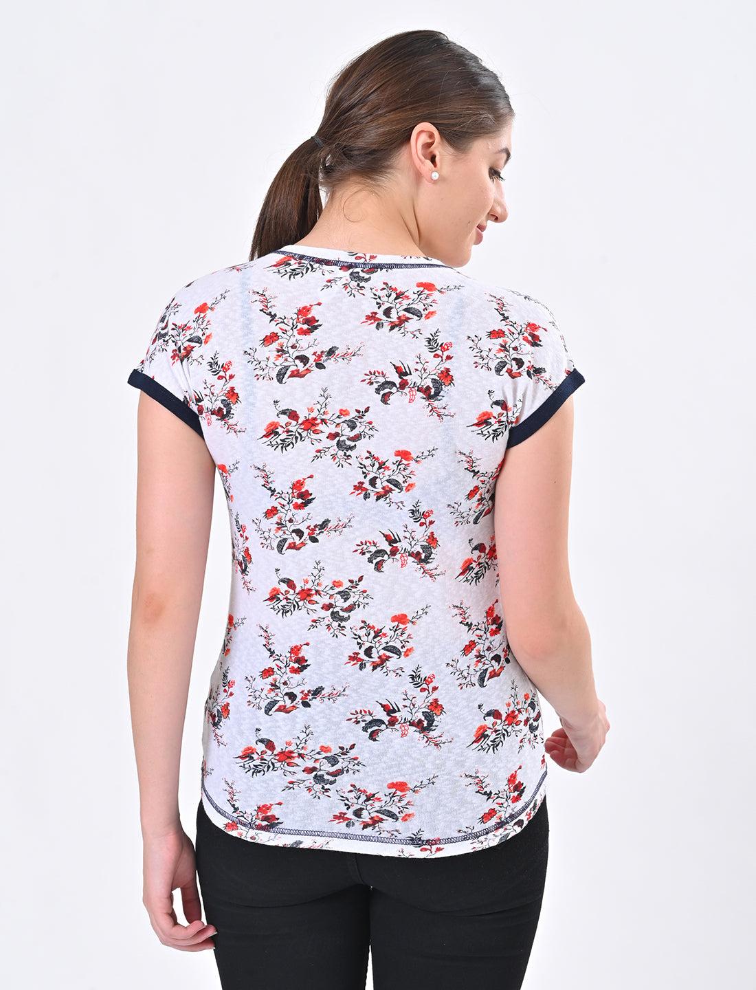 Chic Ringer-Style Short Sleeve Casual Top
