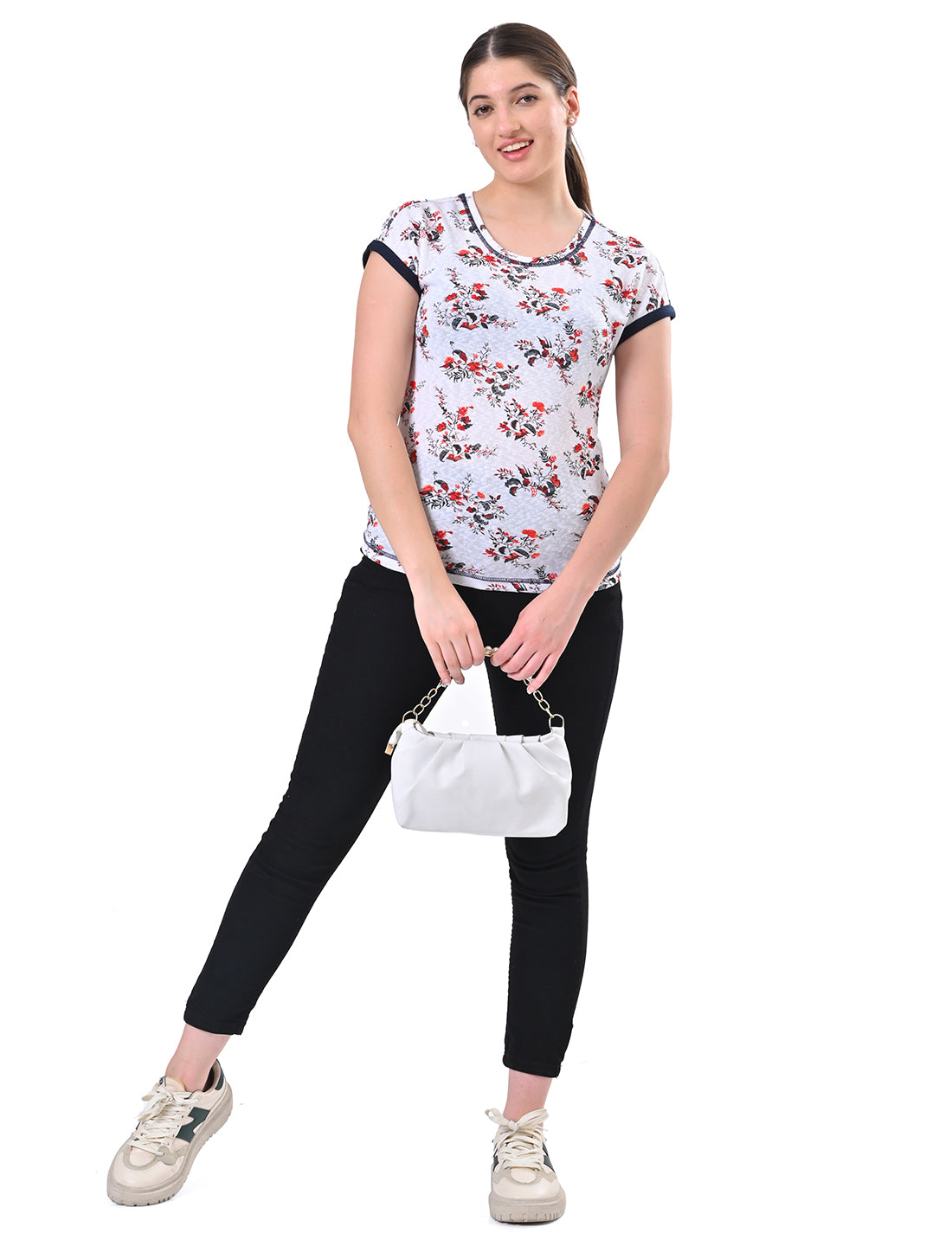 Chic Ringer-Style Short Sleeve Casual Top
