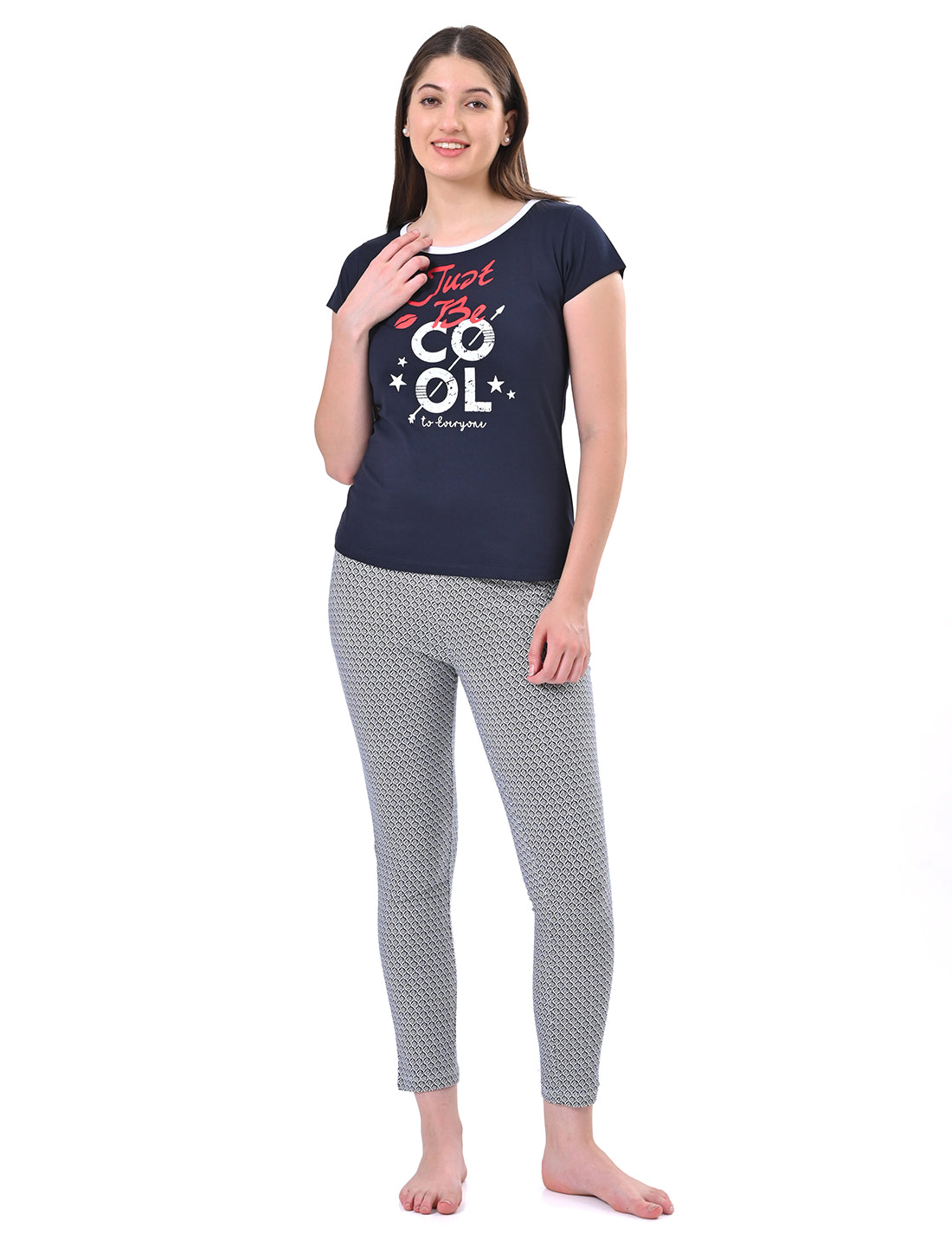 Women's Casual Short Sleeve Top & Pyjamas Set