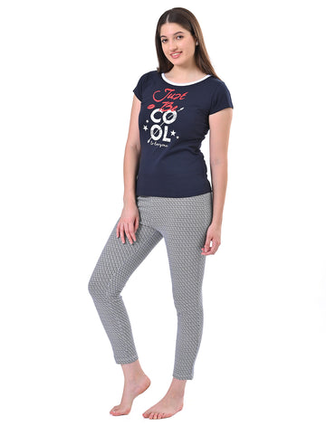 Women's Casual Short Sleeve Top & Pyjamas Set