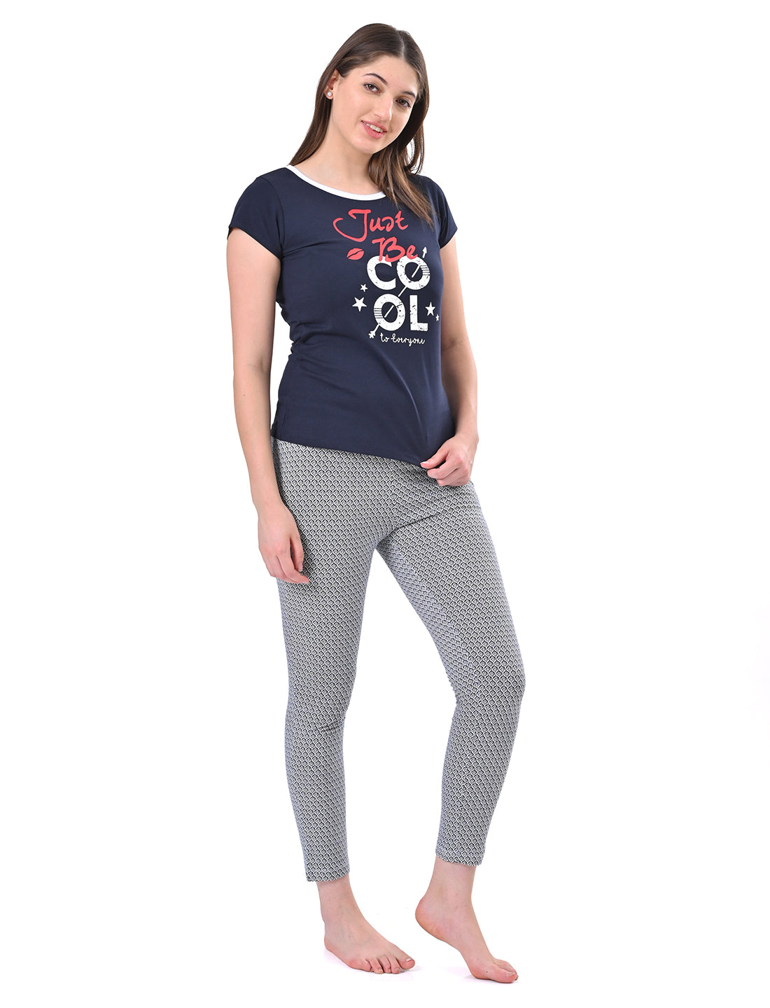 Women's Casual Short Sleeve Top & Pyjamas Set