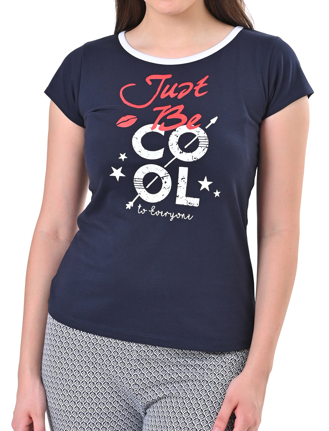 Women's Casual Short Sleeve Top & Pyjamas Set