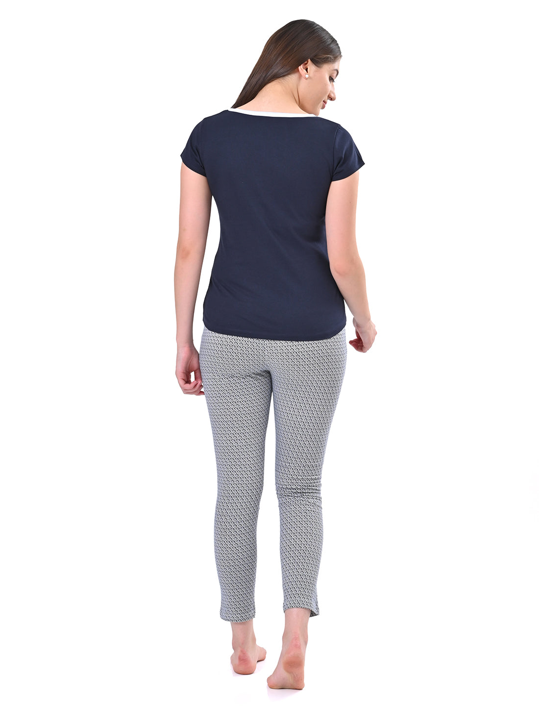 Women's Casual Short Sleeve Top & Pyjamas Set