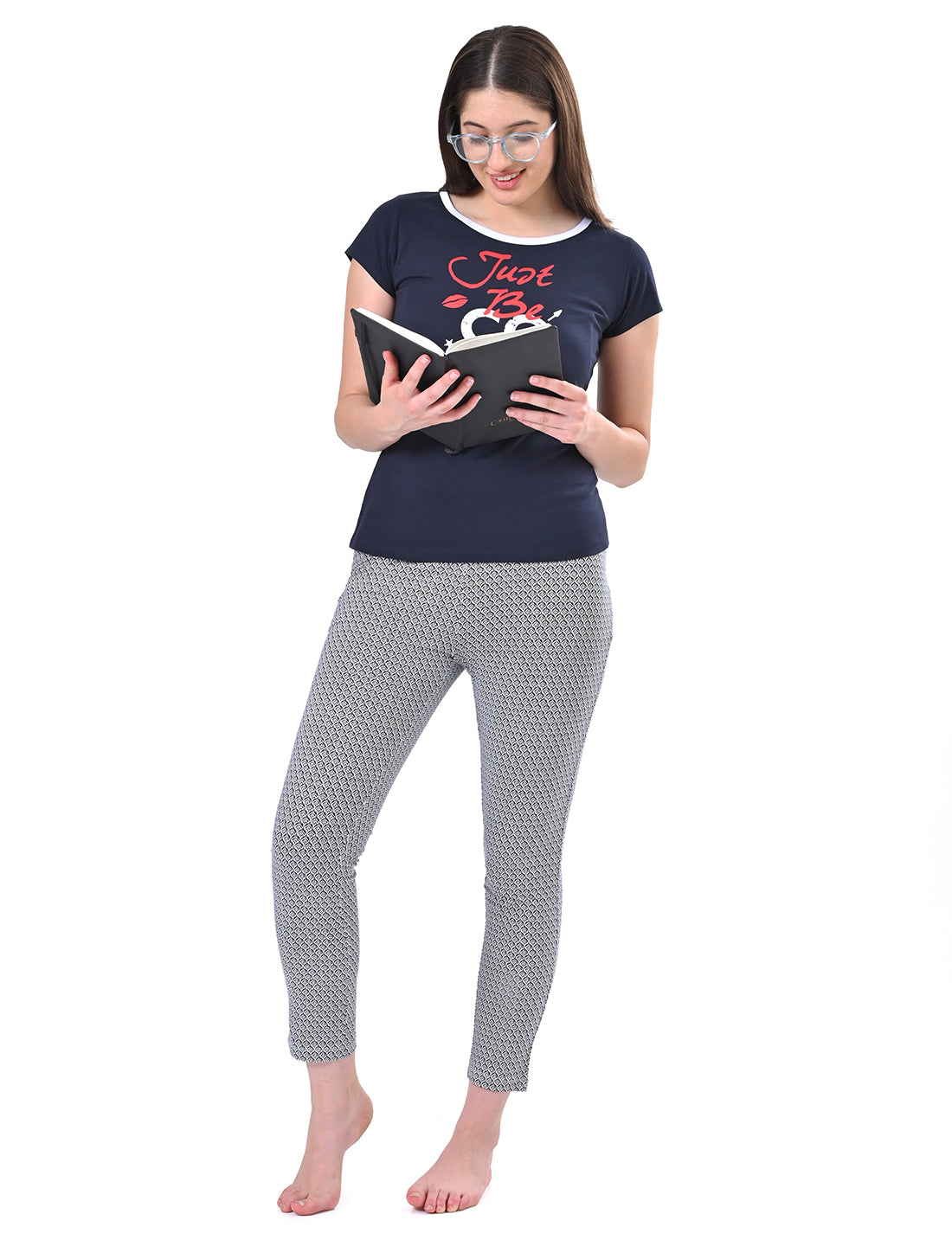 Women's Casual Short Sleeve Top & Pyjamas Set