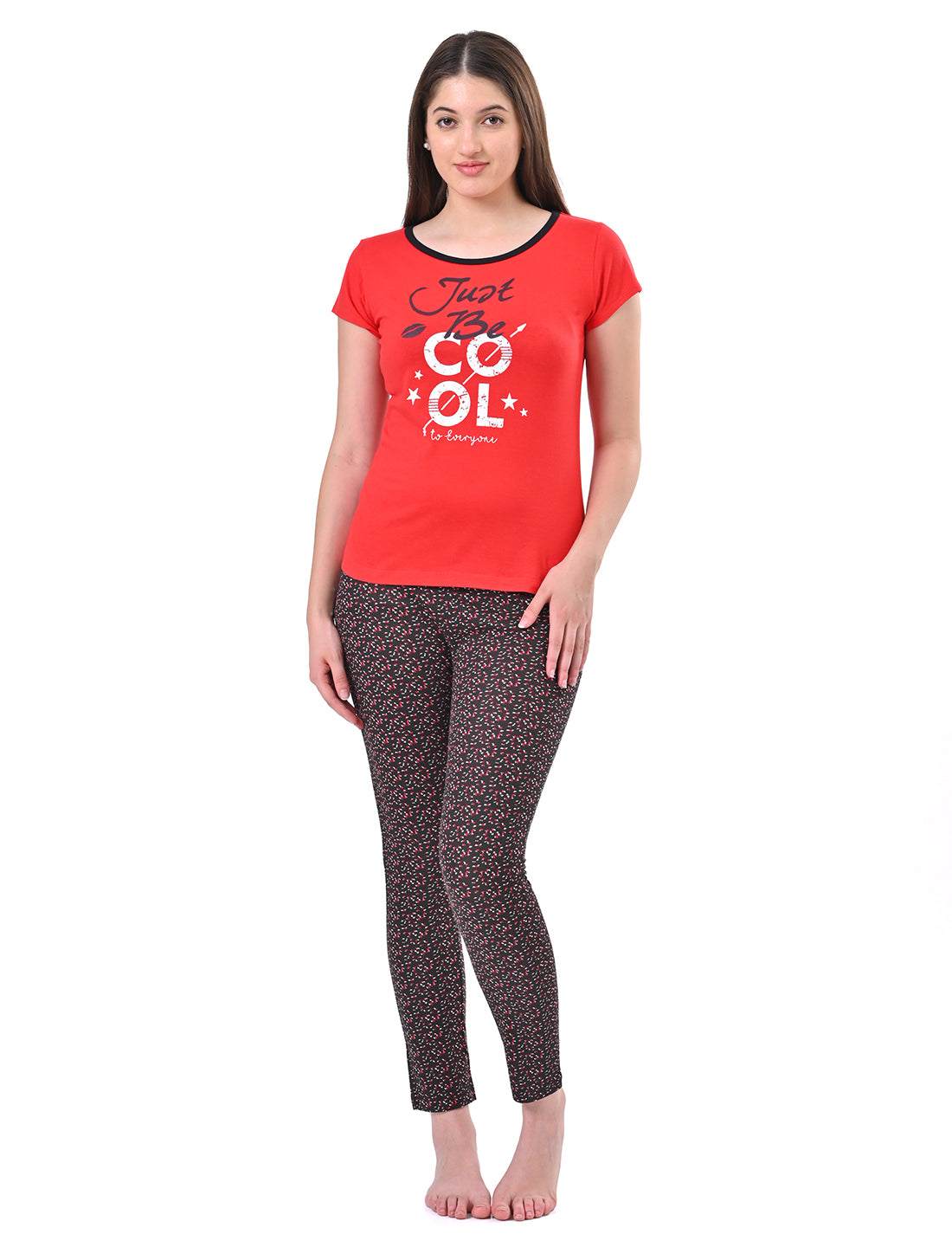 Women's Casual Short Sleeve Top & Pyjamas Set