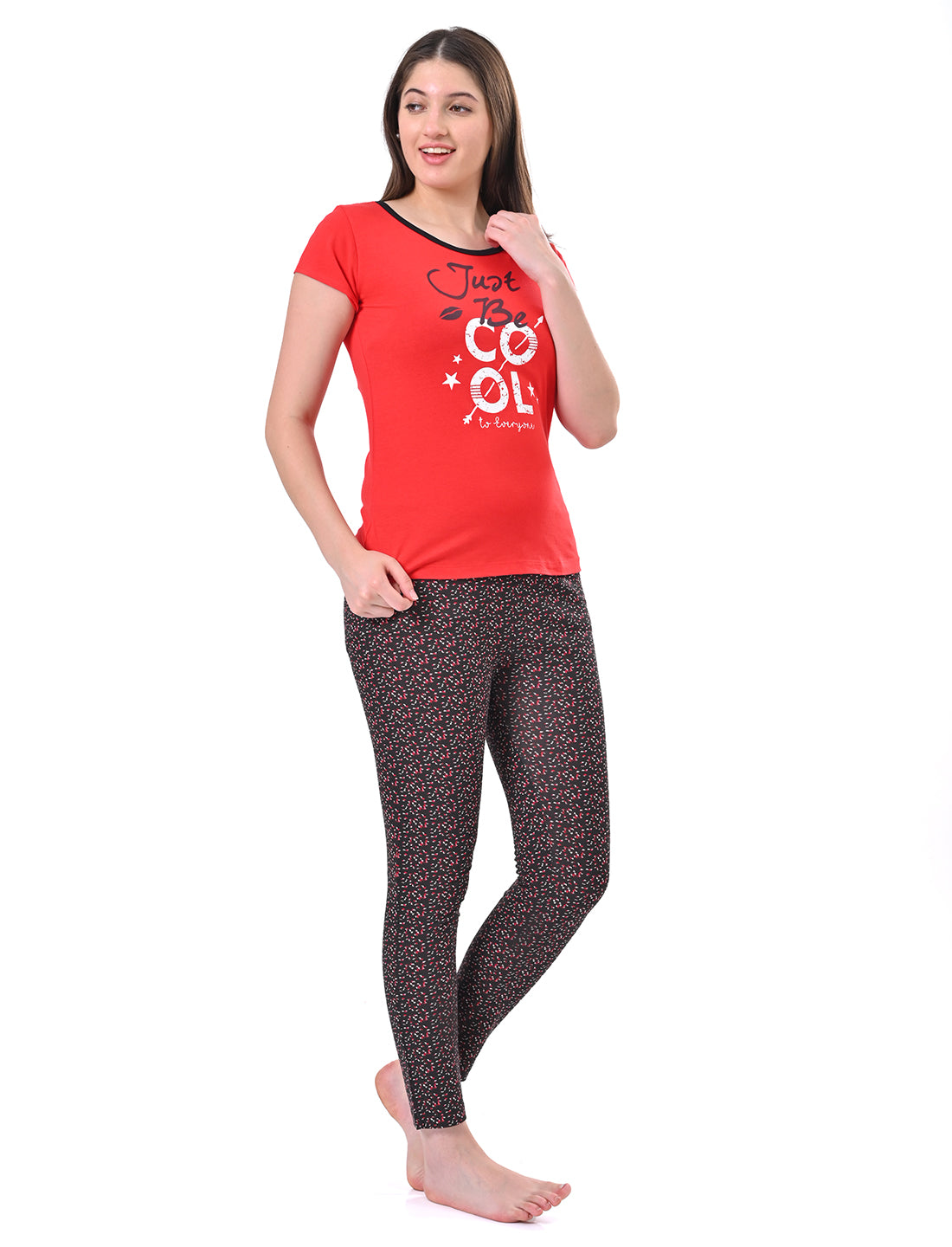 Women's Casual Short Sleeve Top & Pyjamas Set