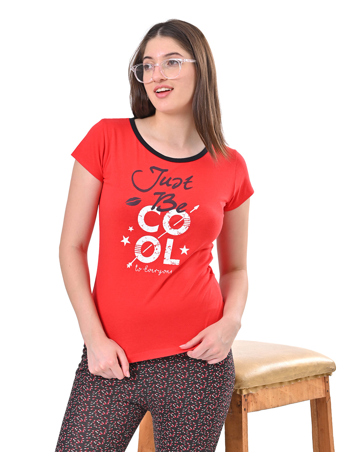 Women's Casual Short Sleeve Top & Pyjamas Set