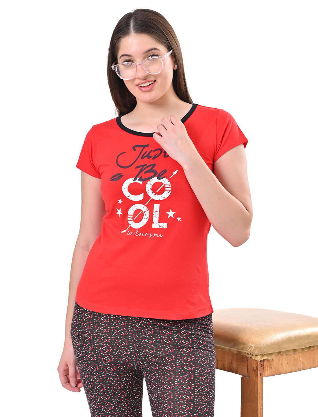 Women's Casual Short Sleeve Top & Pyjamas Set