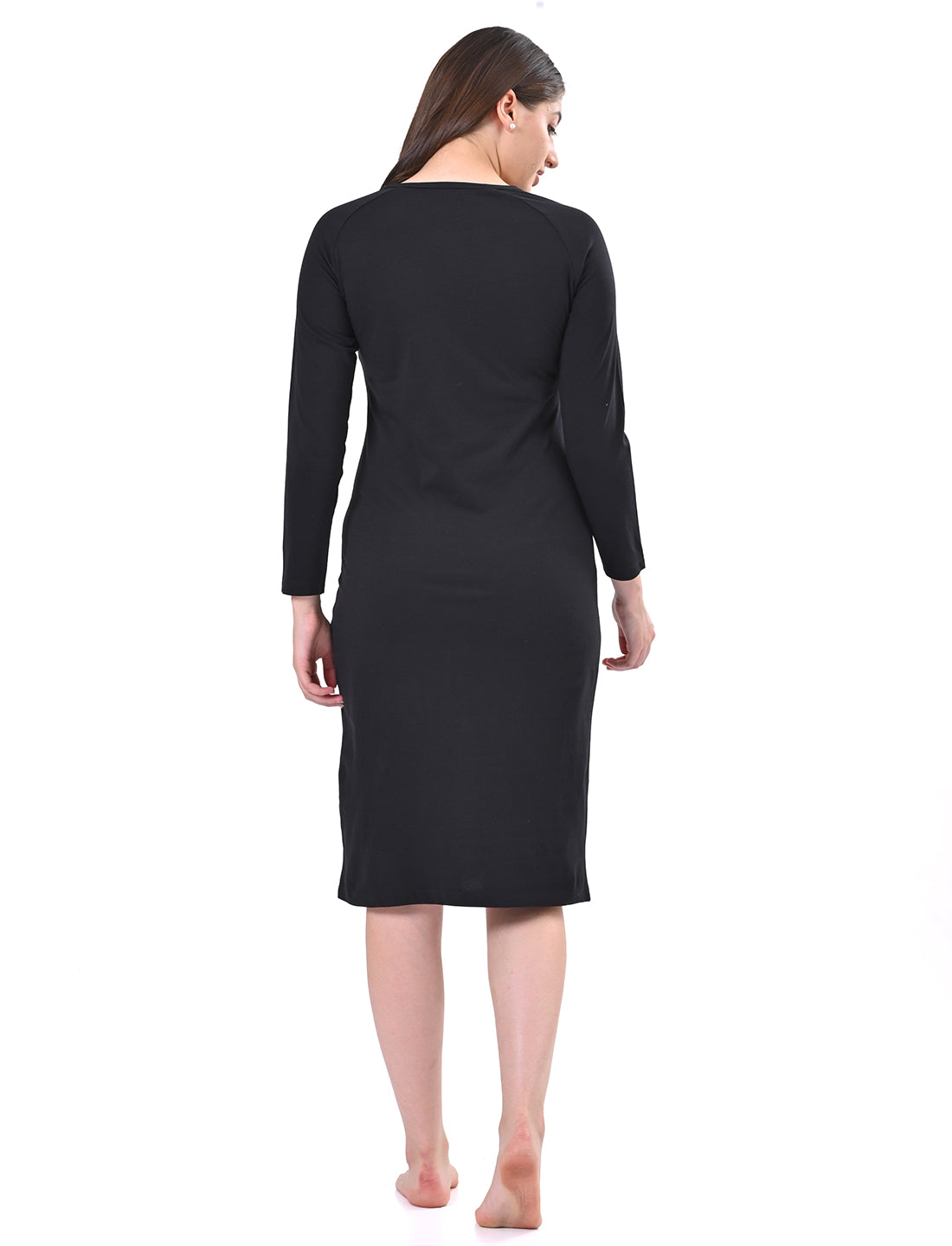 Women's Long Sleeve Floral Print Colorblock Bodycon Midi Dress