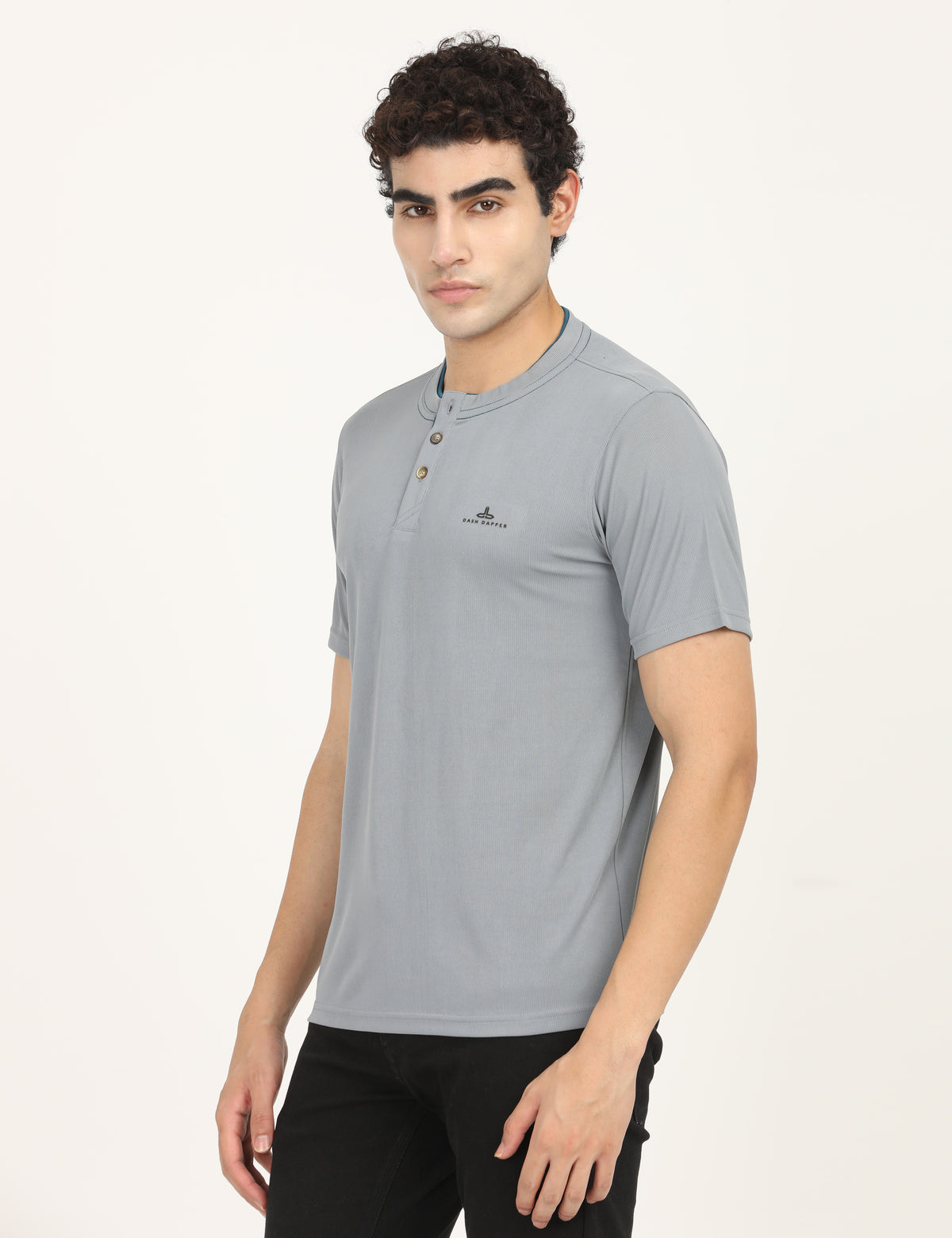 Men’s Premium Derby Textured Henley T-Shirt