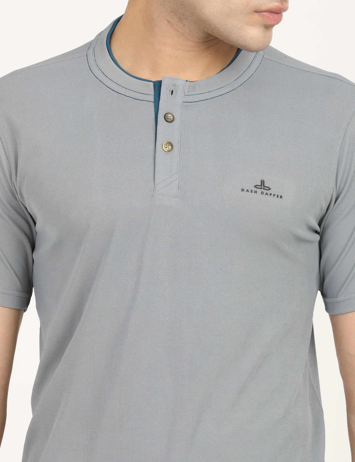 Men’s Premium Derby Textured Henley T-Shirt