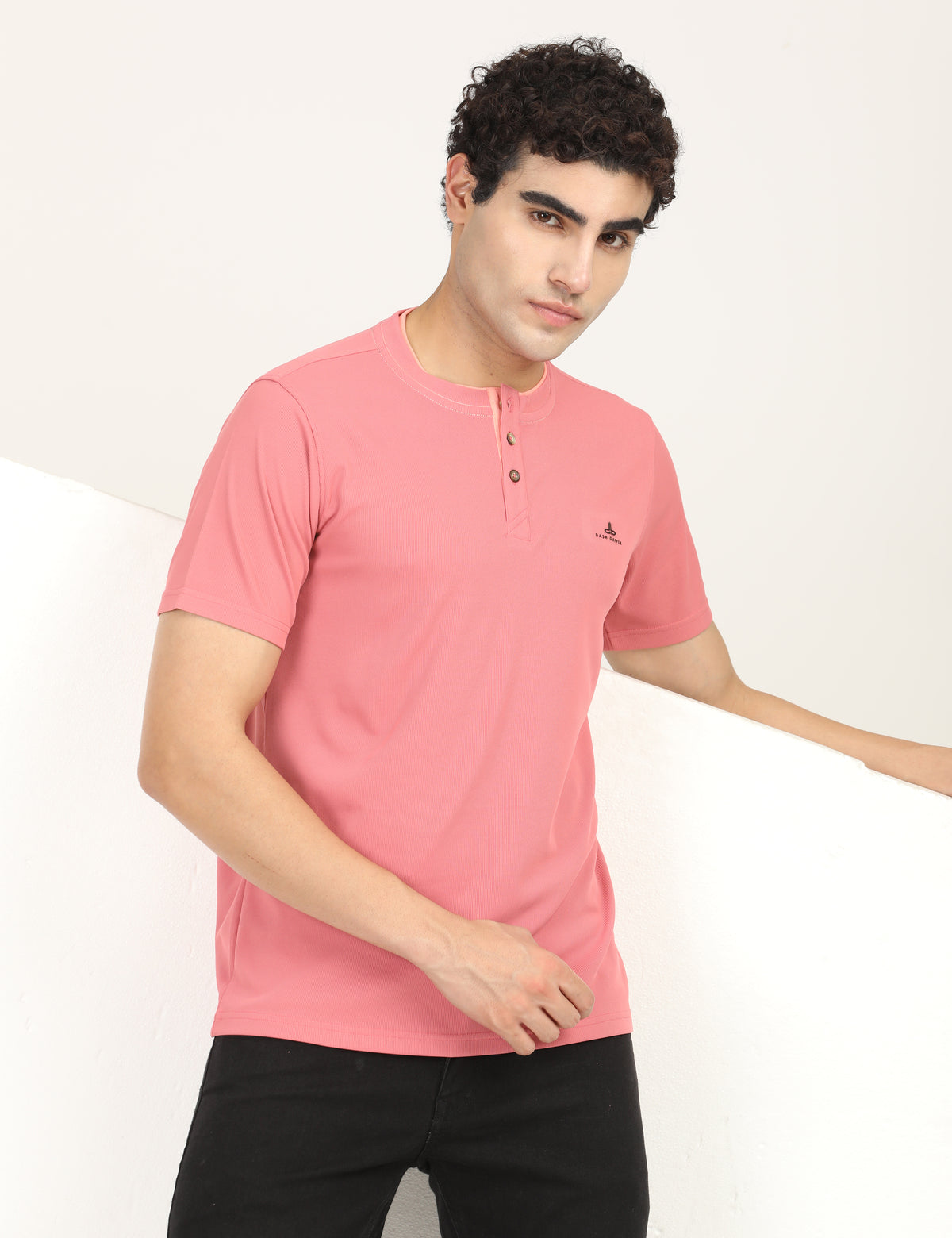 Men’s Premium Derby Textured Henley T-Shirt