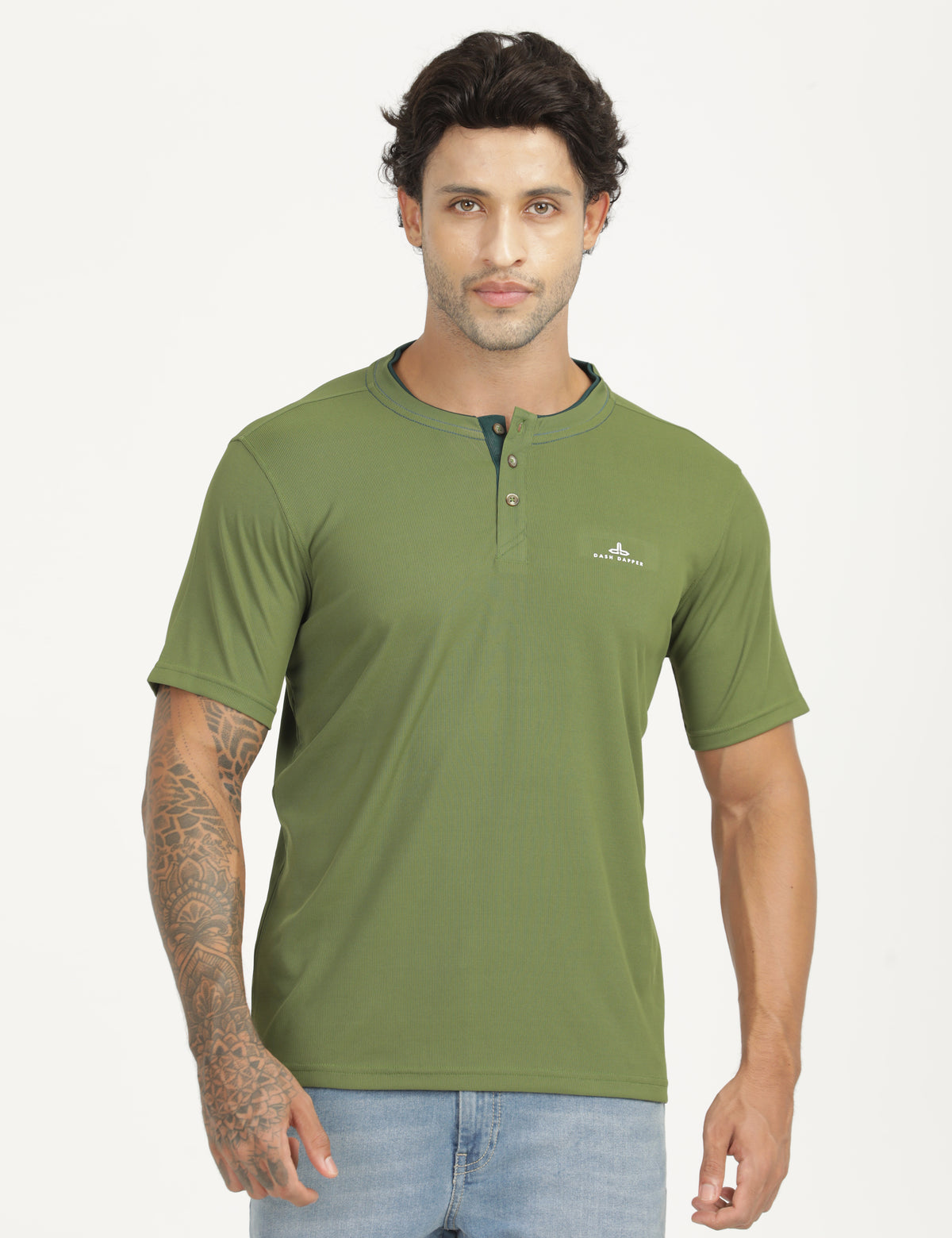Men’s Premium Derby Textured Henley T-Shirt