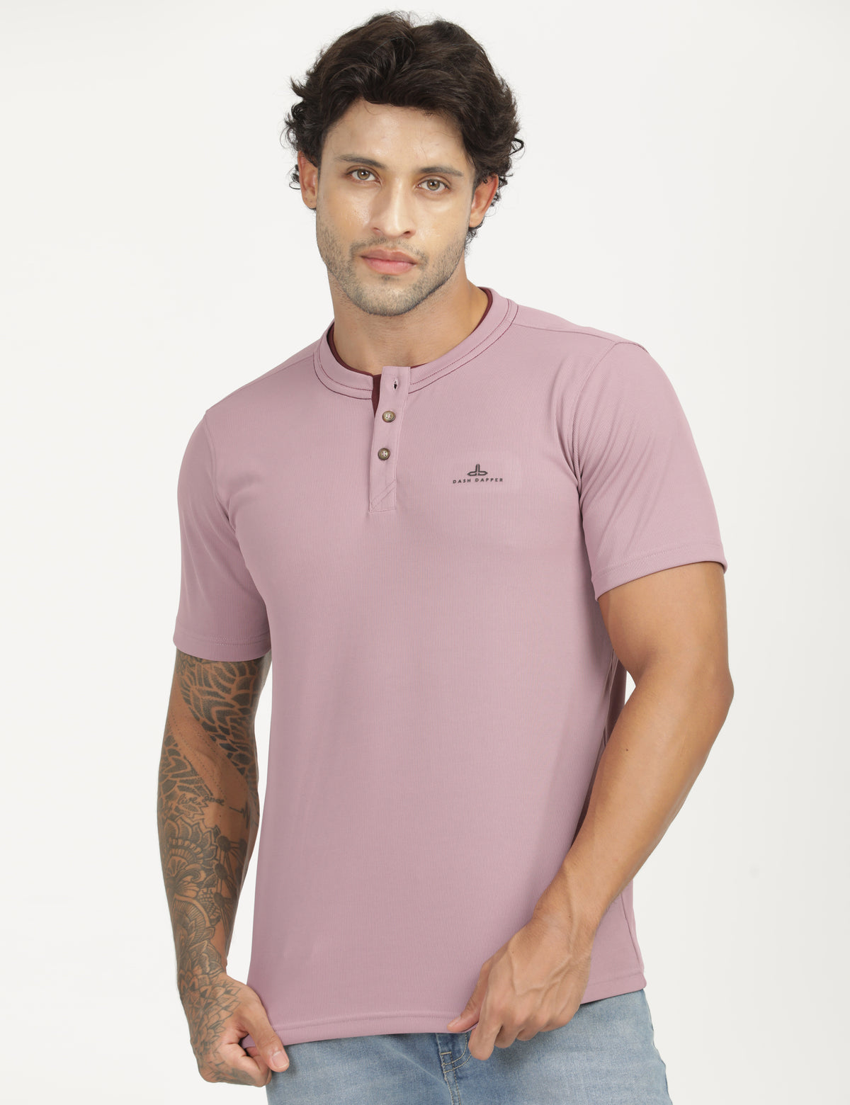 Men’s Premium Derby Textured Henley T-Shirt