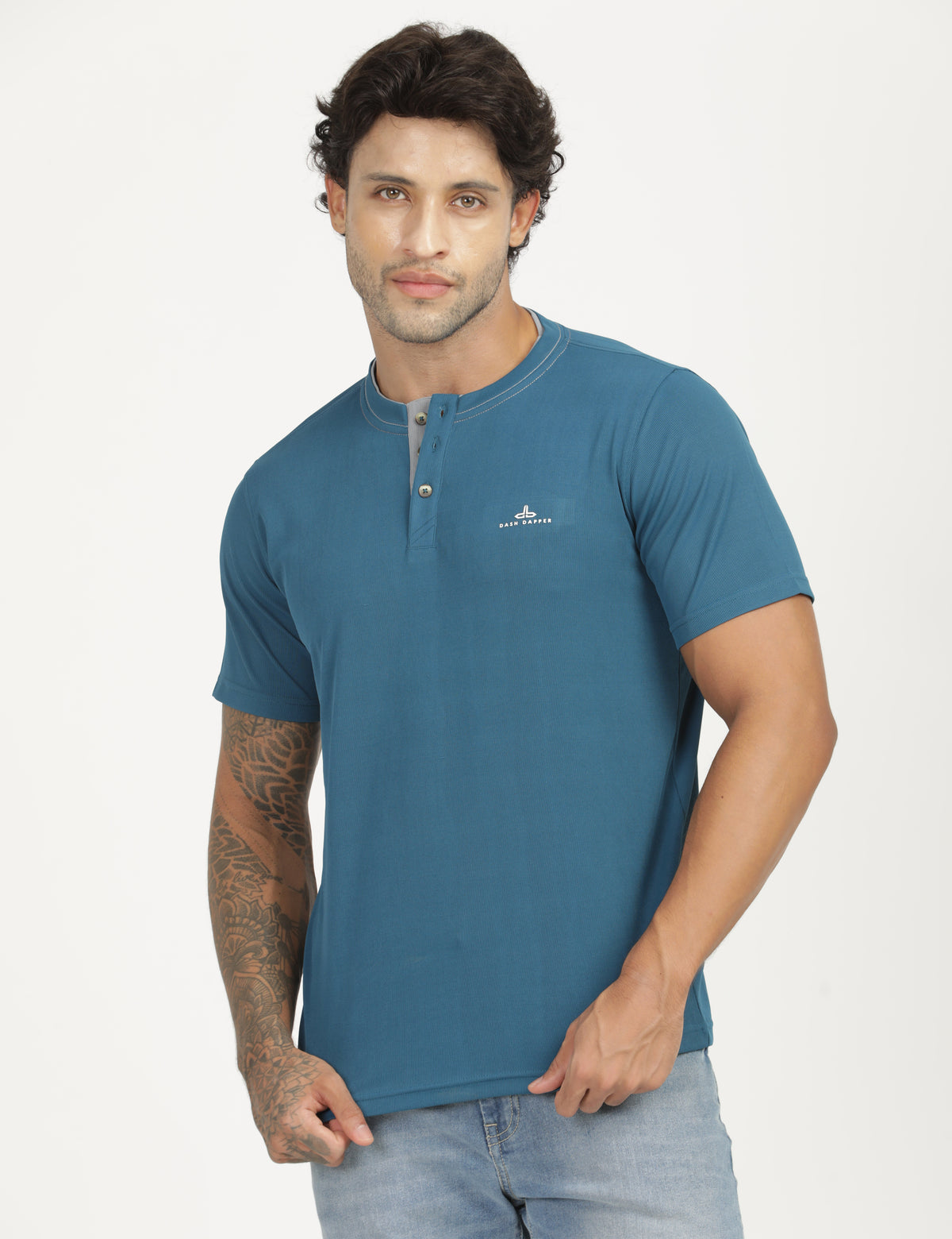 Men’s Premium Derby Textured Henley T-Shirt