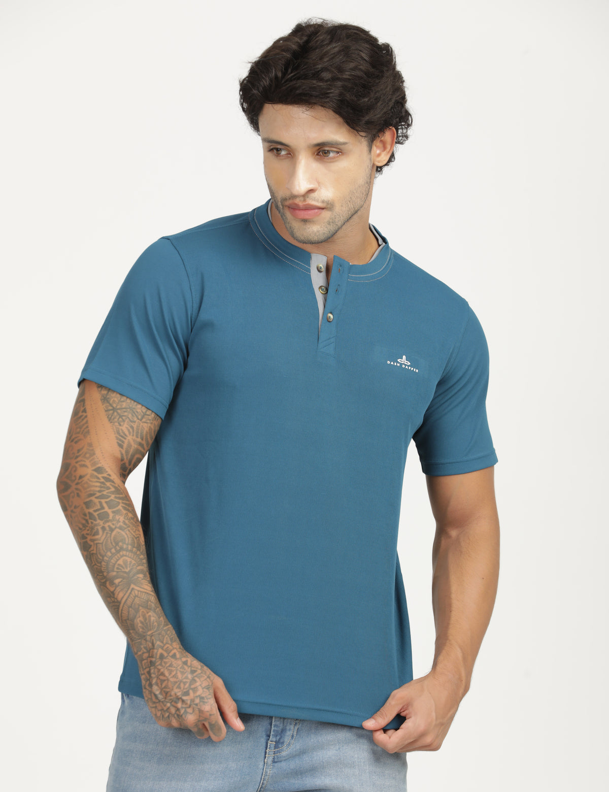Men’s Premium Derby Textured Henley T-Shirt