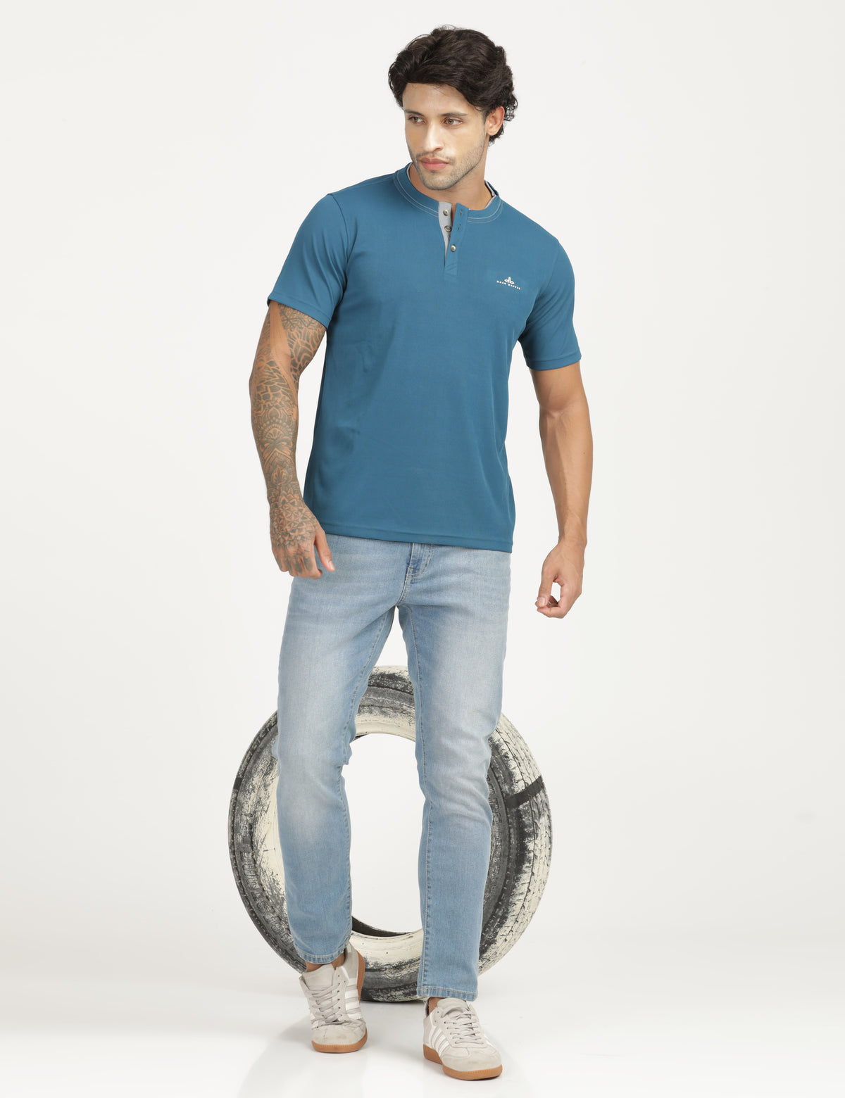 Men’s Premium Derby Textured Henley T-Shirt