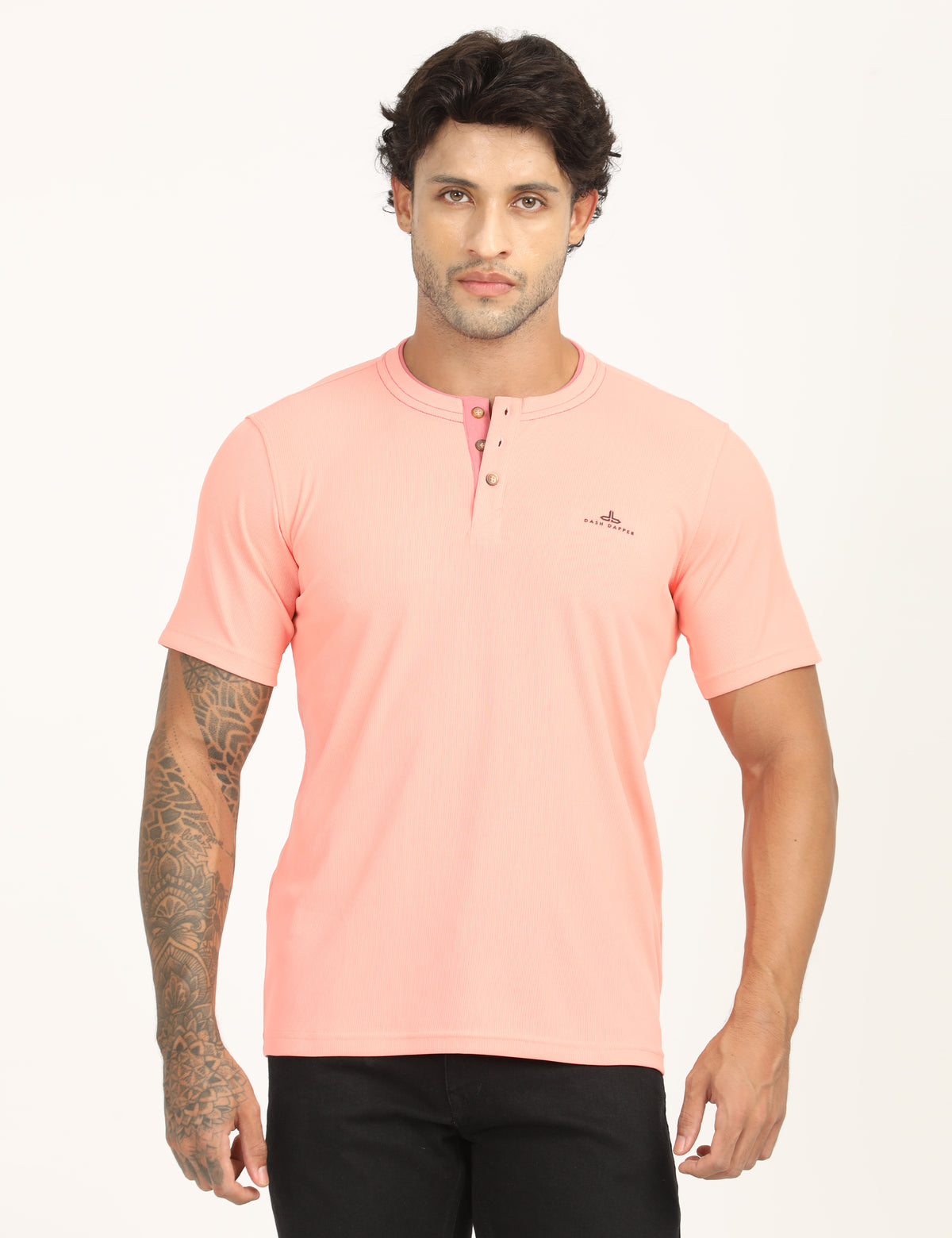 Men’s Premium Derby Textured Henley T-Shirt